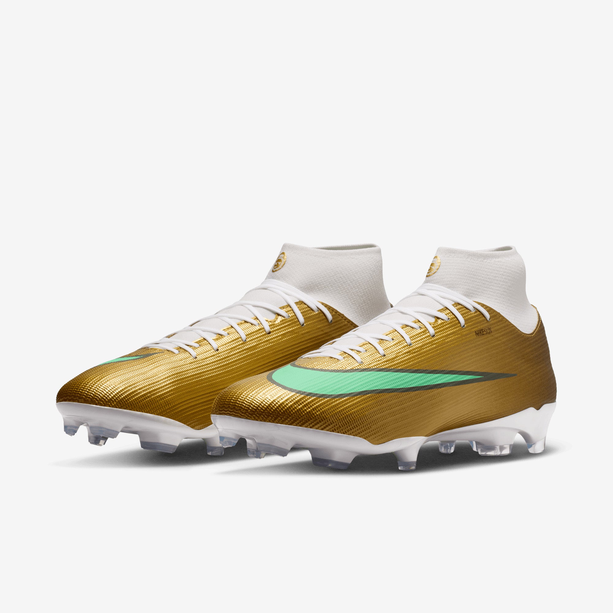 Nike Mercurial Superfly 11 Academy Kylian Mbappé Multi-Ground High-Top Soccer Cleats - Metallic Gold/Green Glow