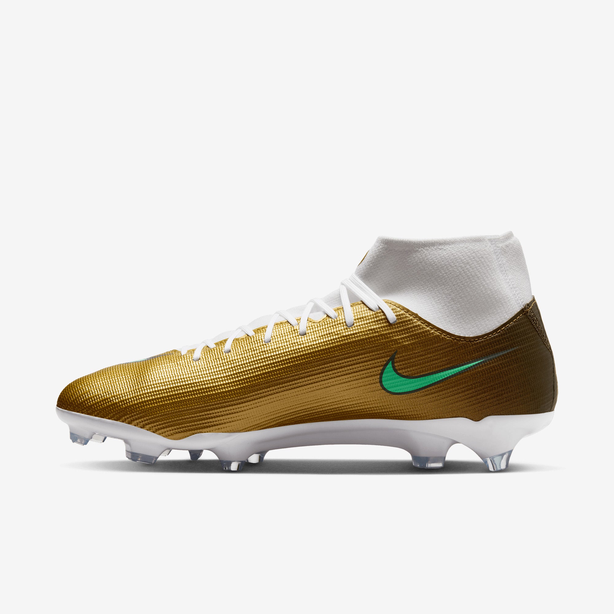 Nike Mercurial Superfly 11 Academy Kylian Mbappé Multi-Ground High-Top Soccer Cleats - Metallic Gold/Green Glow