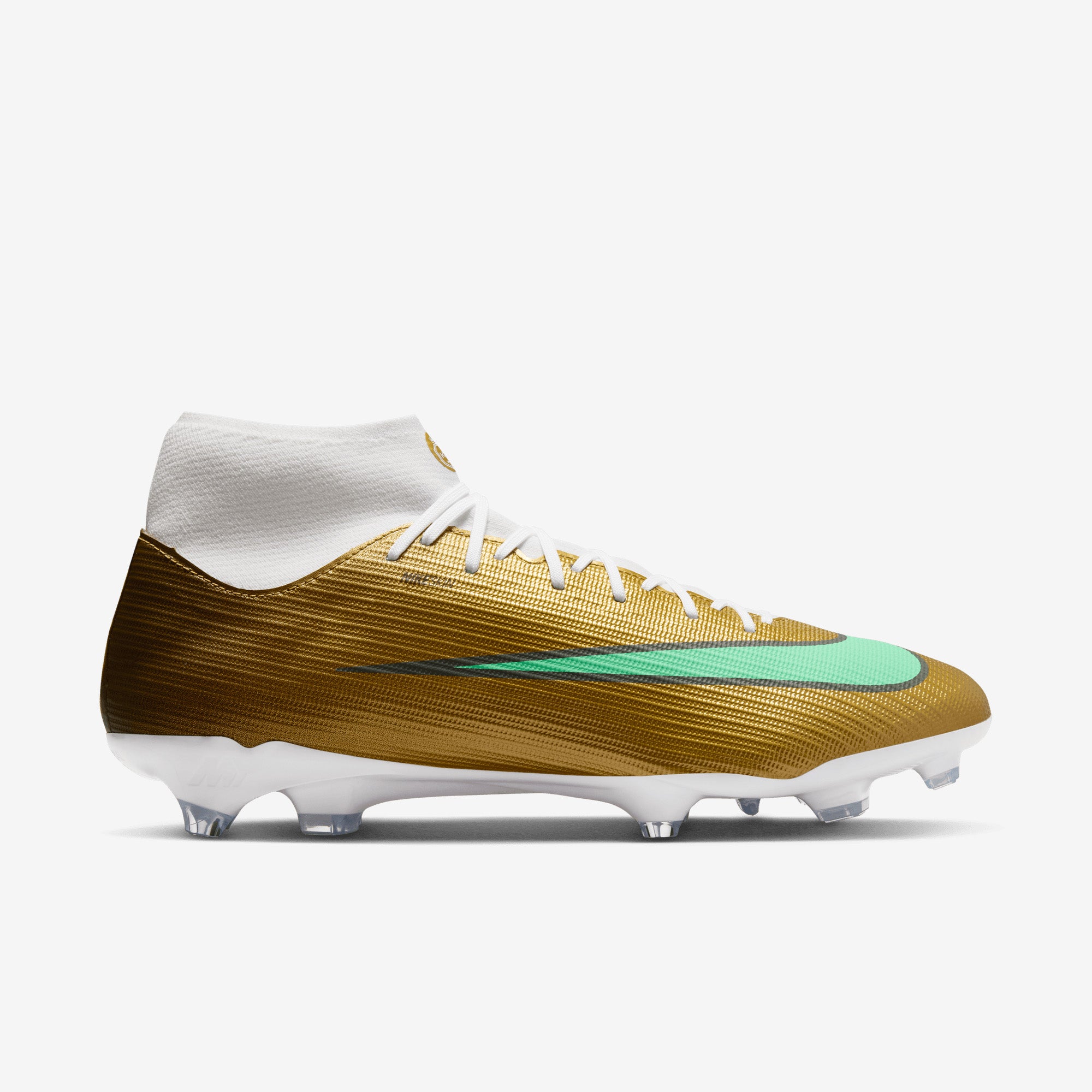 Nike Mercurial Superfly 11 Academy Kylian Mbappé Multi-Ground High-Top Soccer Cleats - Metallic Gold/Green Glow