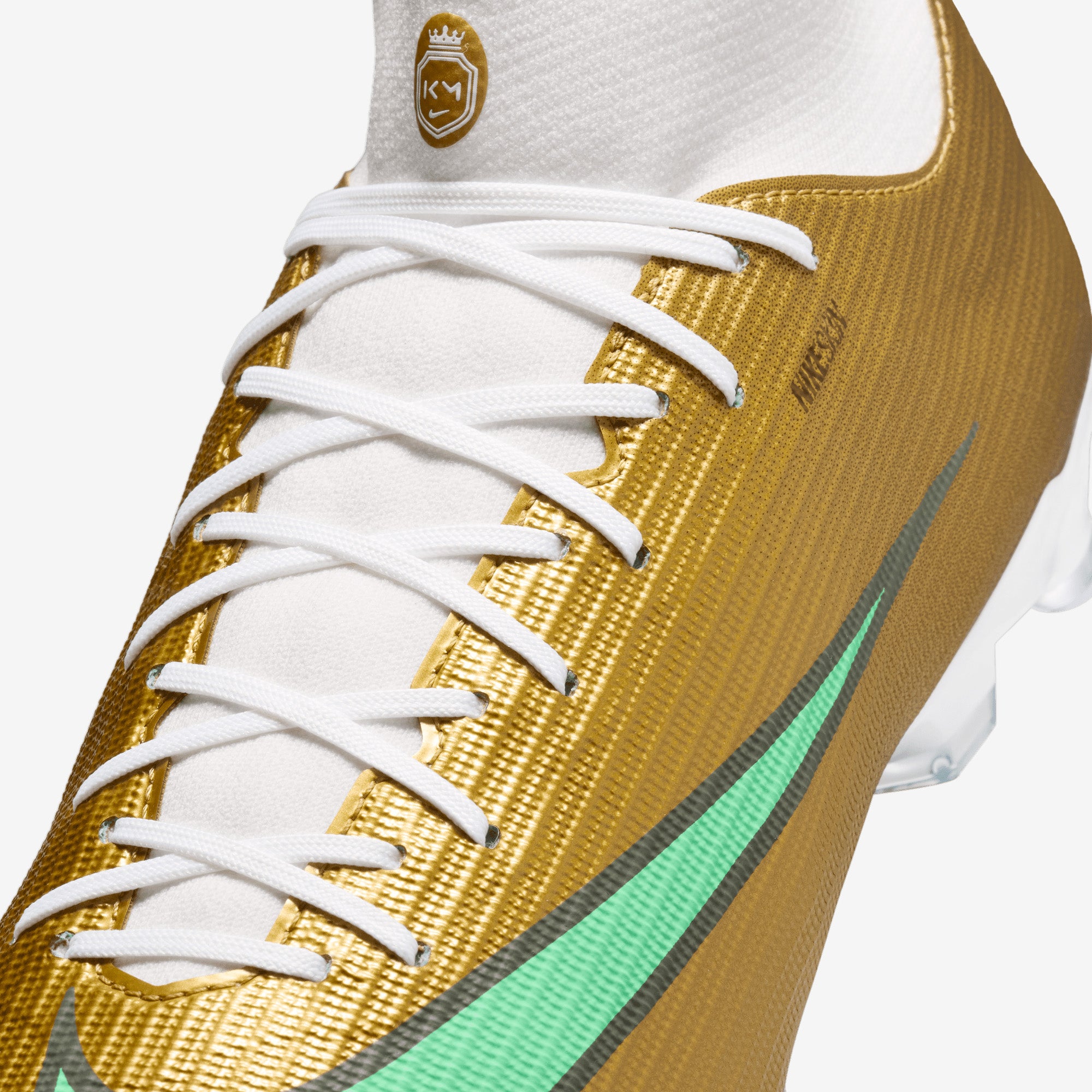 Nike Mercurial Superfly 11 Academy Kylian Mbappé Multi-Ground High-Top Soccer Cleats - Metallic Gold/Green Glow