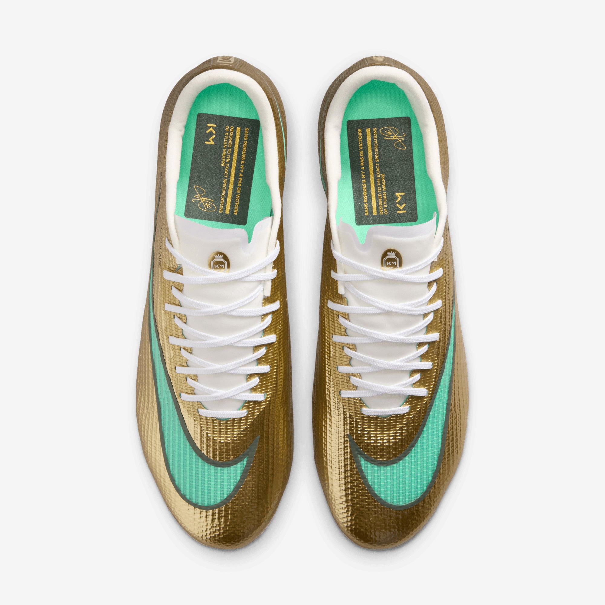 Nike Mercurial Superfly 11 Pro Kylian Mbappé Firm-Ground Low-Top Soccer Cleats - Metallic Gold/Green Glow