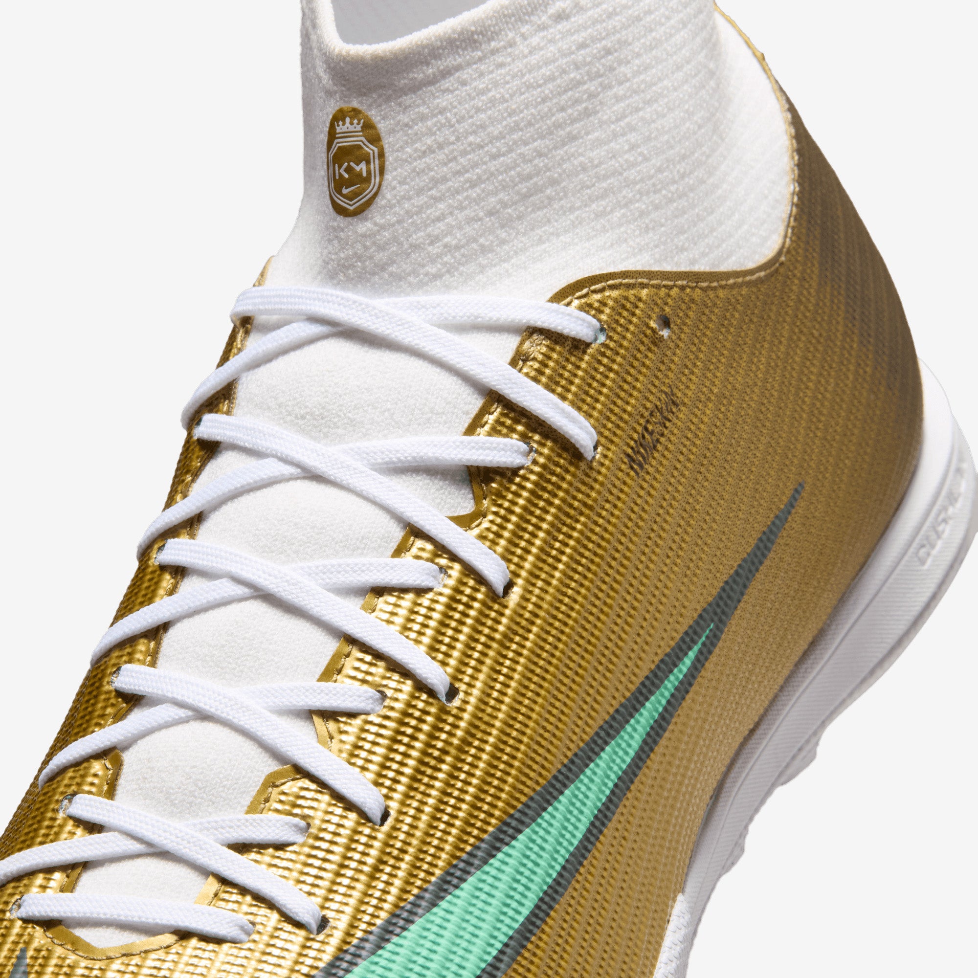 Nike Mercurial Superfly 11 Academy Kylian Mbappé Turf High-Top Soccer Shoes - Metallic Gold/Green Glow
