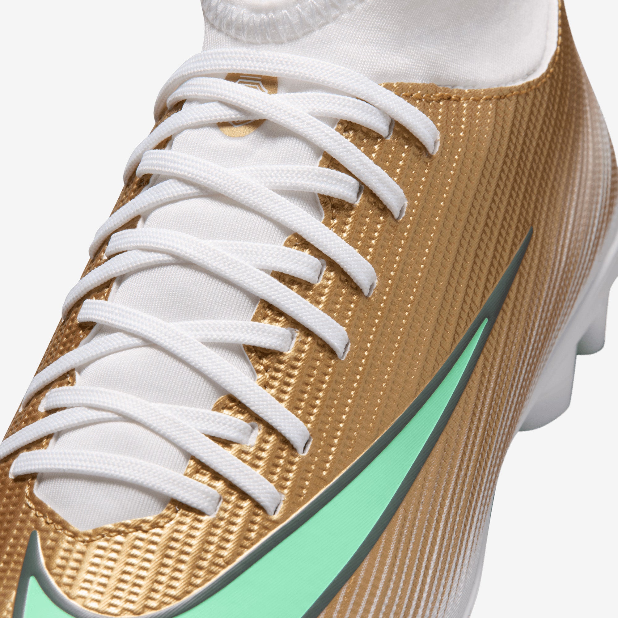 Nike Jr. Mercurial Superfly 11 Club Kylian Mbappé Big Kids' Multi-Ground High-Top Soccer Cleats - Metallic Gold/Green Glow