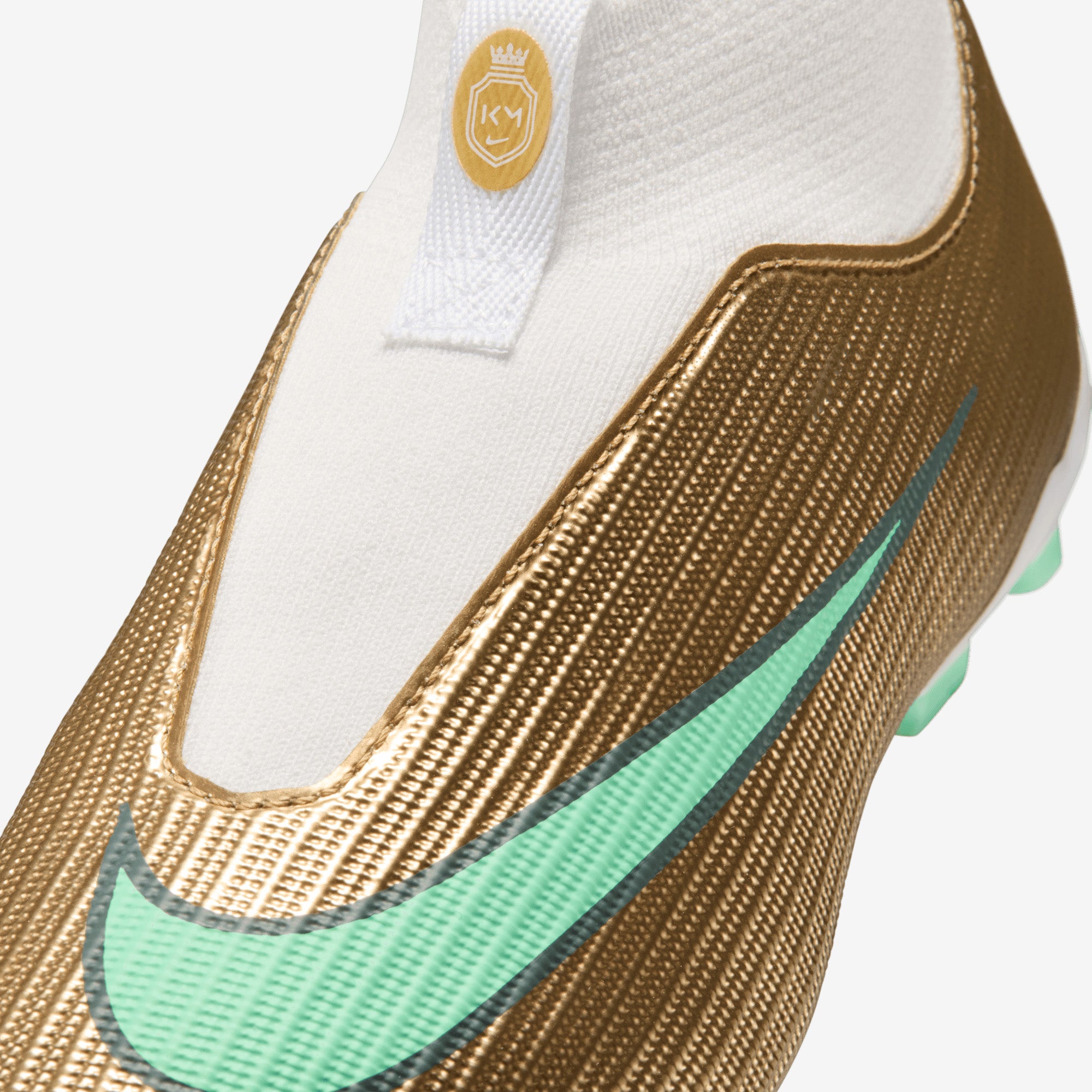 Nike Jr. Mercurial Superfly 11 Academy Kylian Mbappé Big Kids' Multi-Ground High-Top Soccer Cleats - Metallic Gold/Green Glow