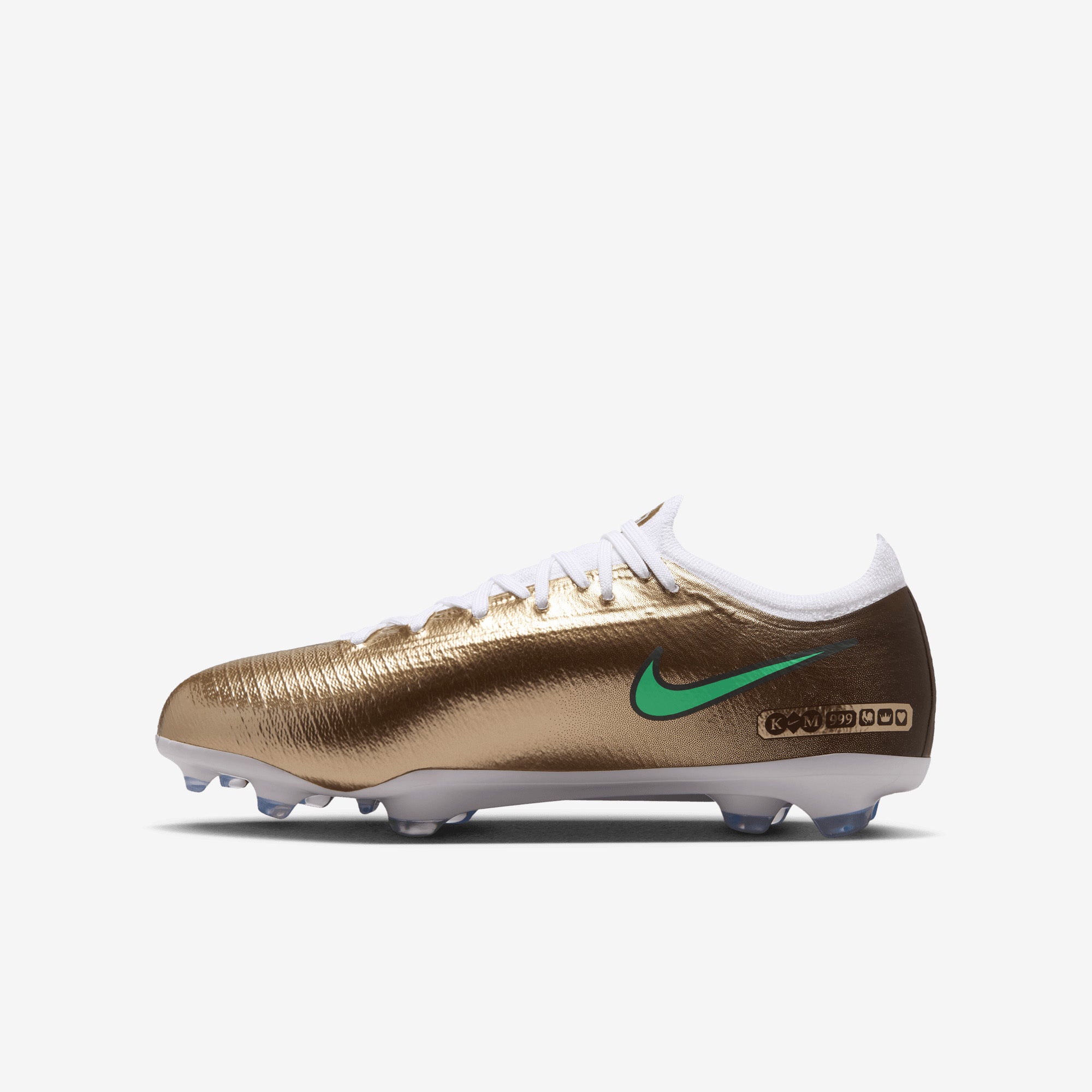 Nike Jr. Mercurial Vapor 17 Pro Kylian Mbappé Big Kids' Firm-Ground Low-Top Soccer Cleats - Metallic Gold/Green Glow
