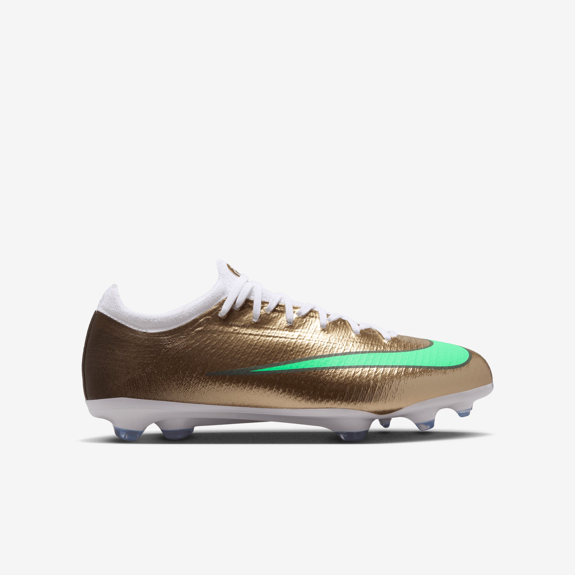Nike Jr. Mercurial Vapor 17 Pro Kylian Mbappé Big Kids' Firm-Ground Low-Top Soccer Cleats - Metallic Gold/Green Glow