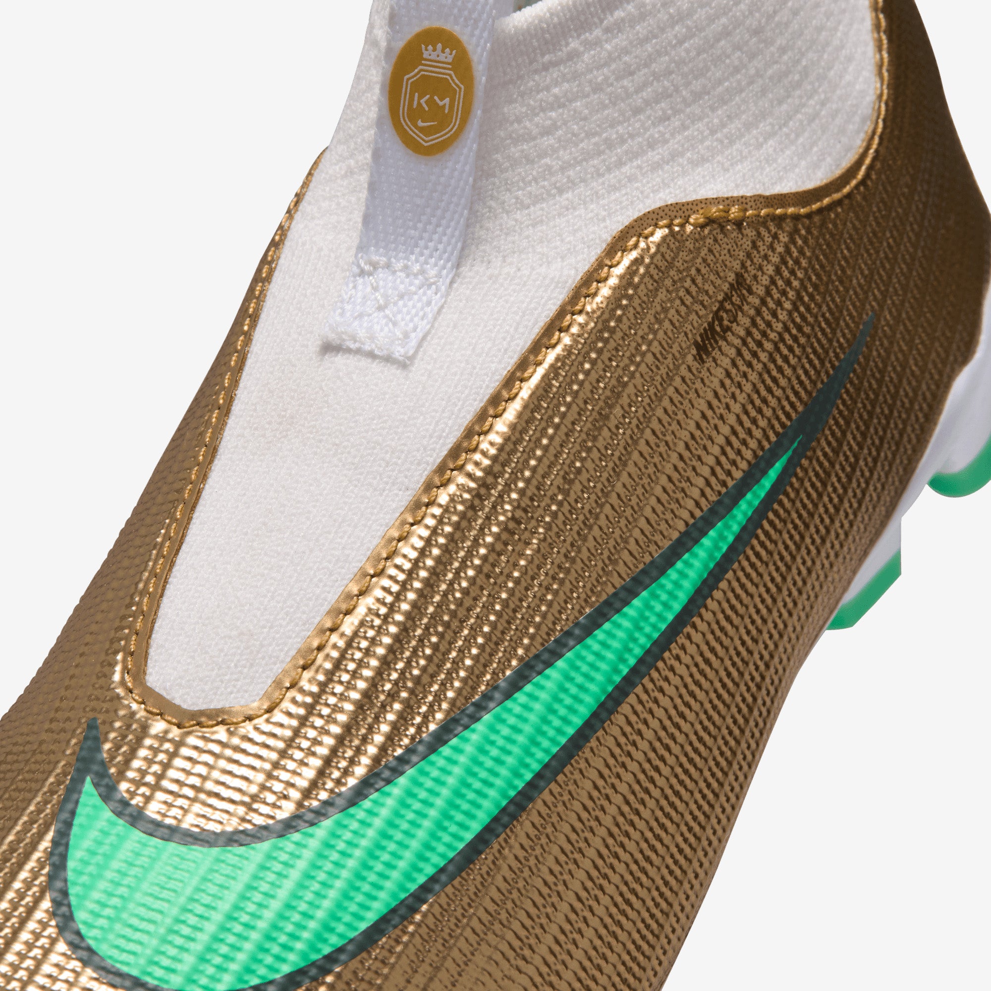 Nike Jr. Mercurial Superfly 11 Academy Kylian Mbappé Little Kids' Multi-Ground High-Top Soccer Cleats - Metallic Gold/Green Glow