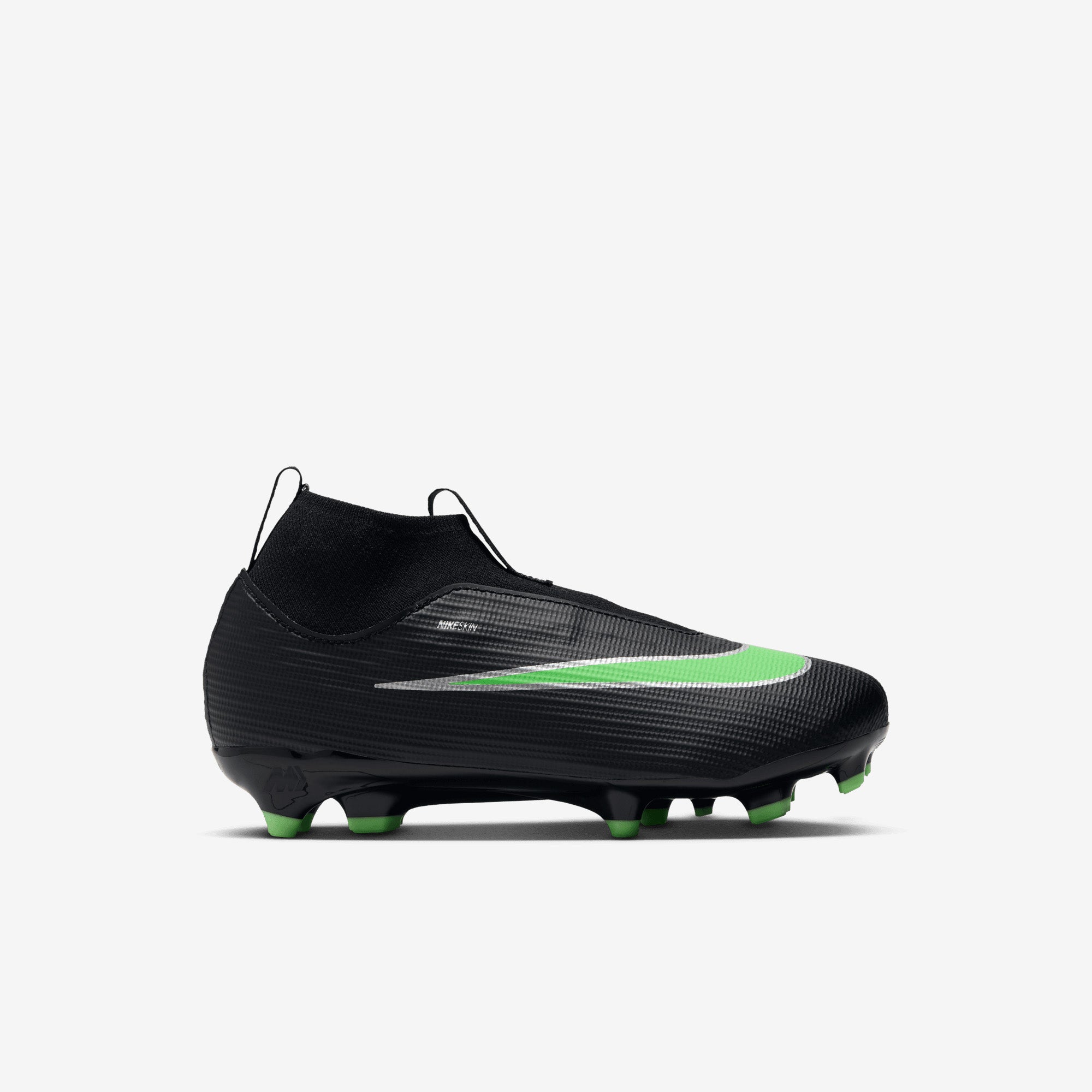 Nike Jr. Mercurial Superfly 11 Academy Little Kids' Multi-Ground High-Top Soccer Cleats - Black/Illusion Green-Black