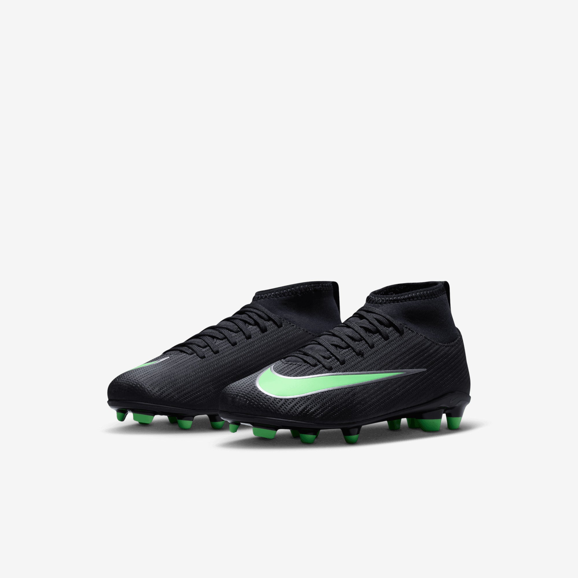 Nike Jr. Mercurial Superfly 11 Club Little Kids' Multi-Ground High-Top Soccer Cleats - Black/Illusion Green-Black