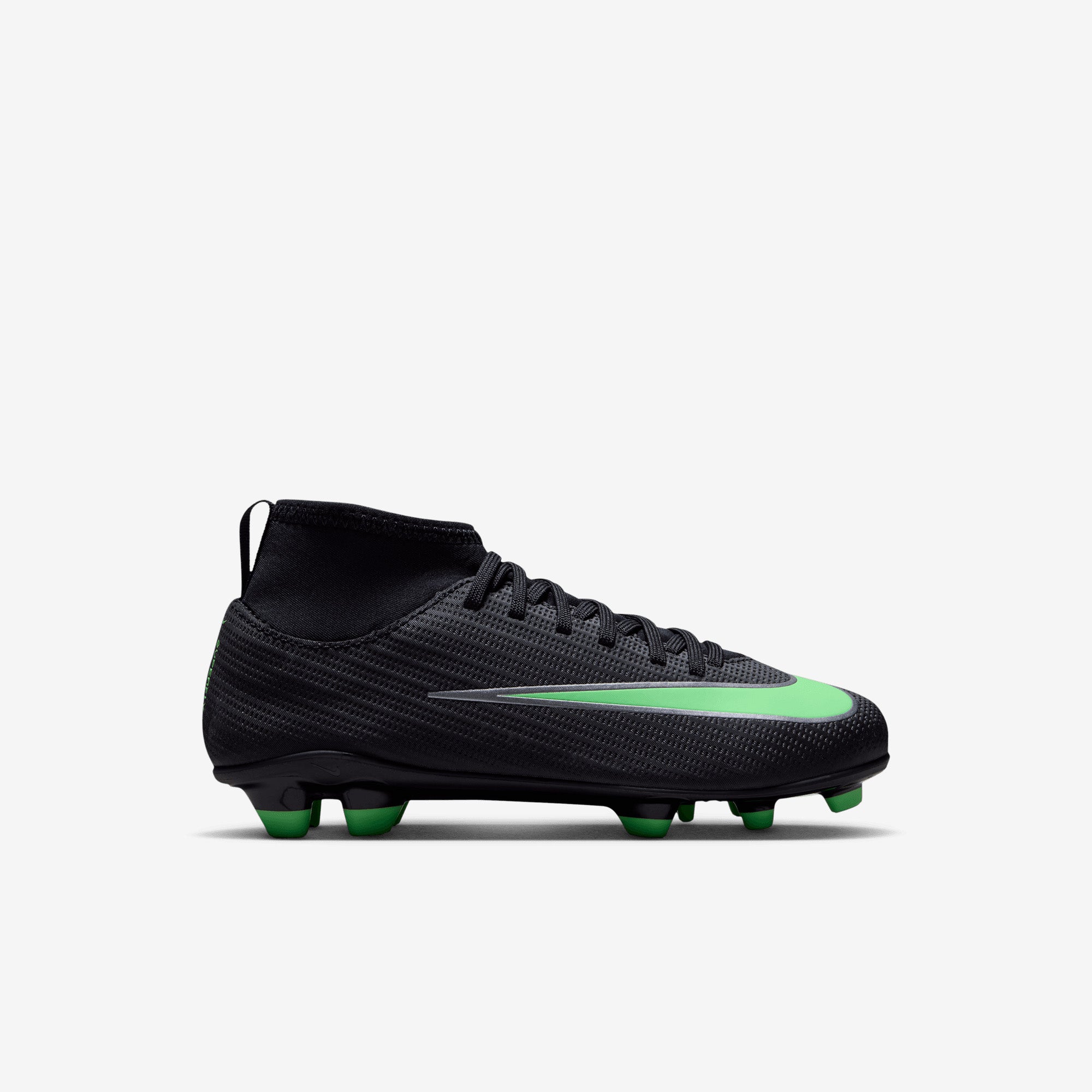 Nike Jr. Mercurial Superfly 11 Club Little Kids' Multi-Ground High-Top Soccer Cleats - Black/Illusion Green-Black