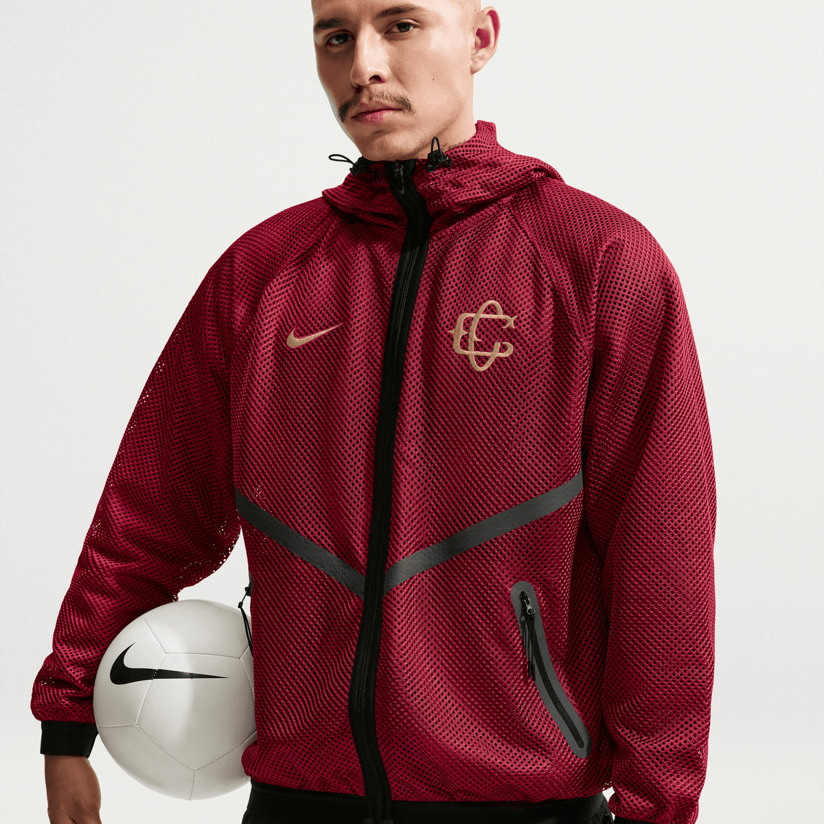 Nike Chivas Third Men's Soccer Anthem Jacket - Team Red/Black/Truly Gold
