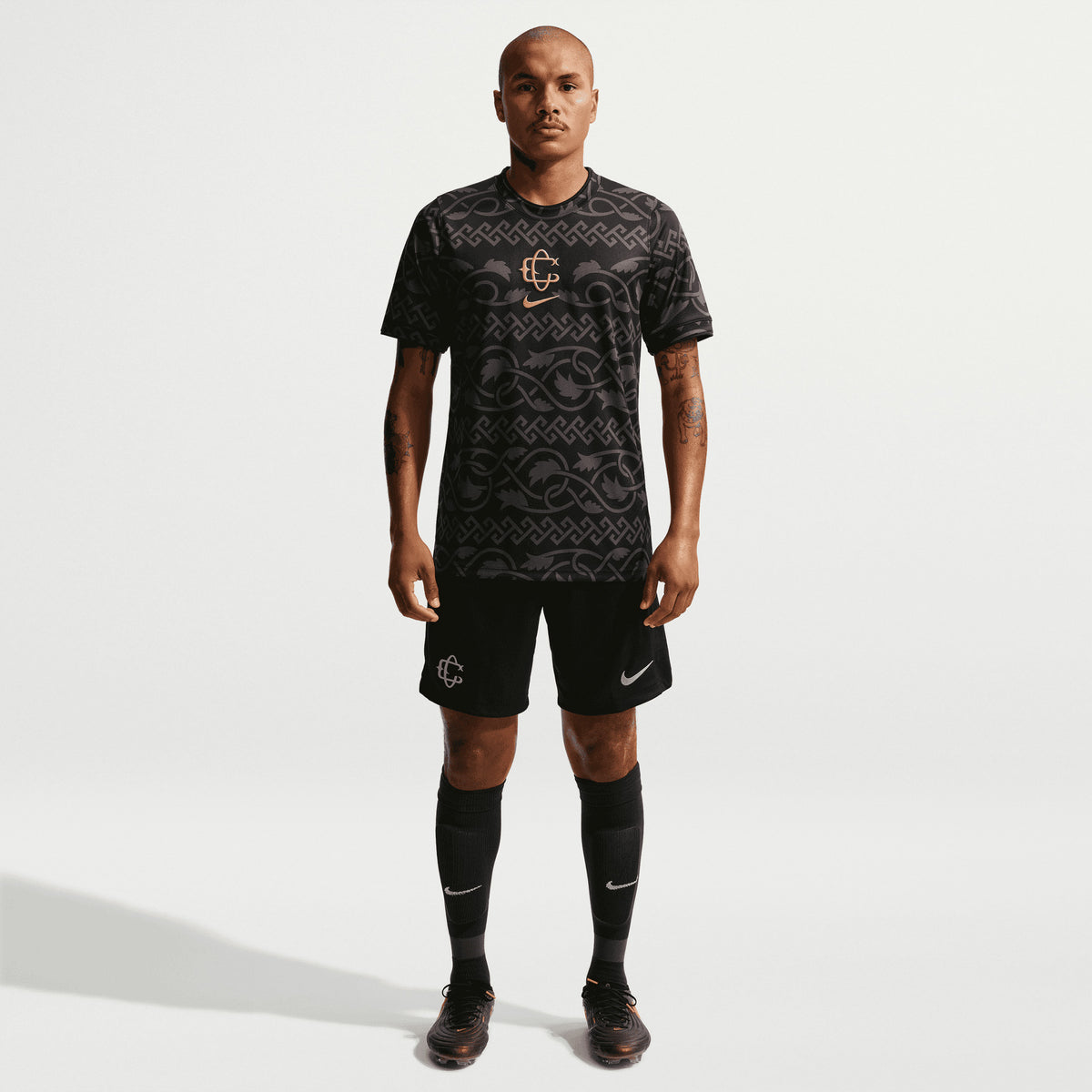 Nike Chivas Third Men's Dri-FIT Soccer Pre-Match Short-Sleeve Top - Black/Truly Gold/Truly Gold