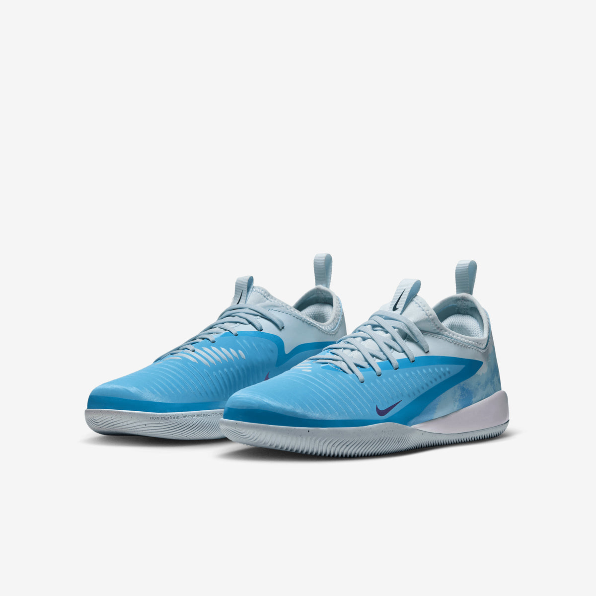 Nike Jr. Phantom 6 Low Academy Erling Haaland Big Kids' Indoor/Court Soccer Shoes - Baltic Blue/Blue Eclipse-Glacier Blue
