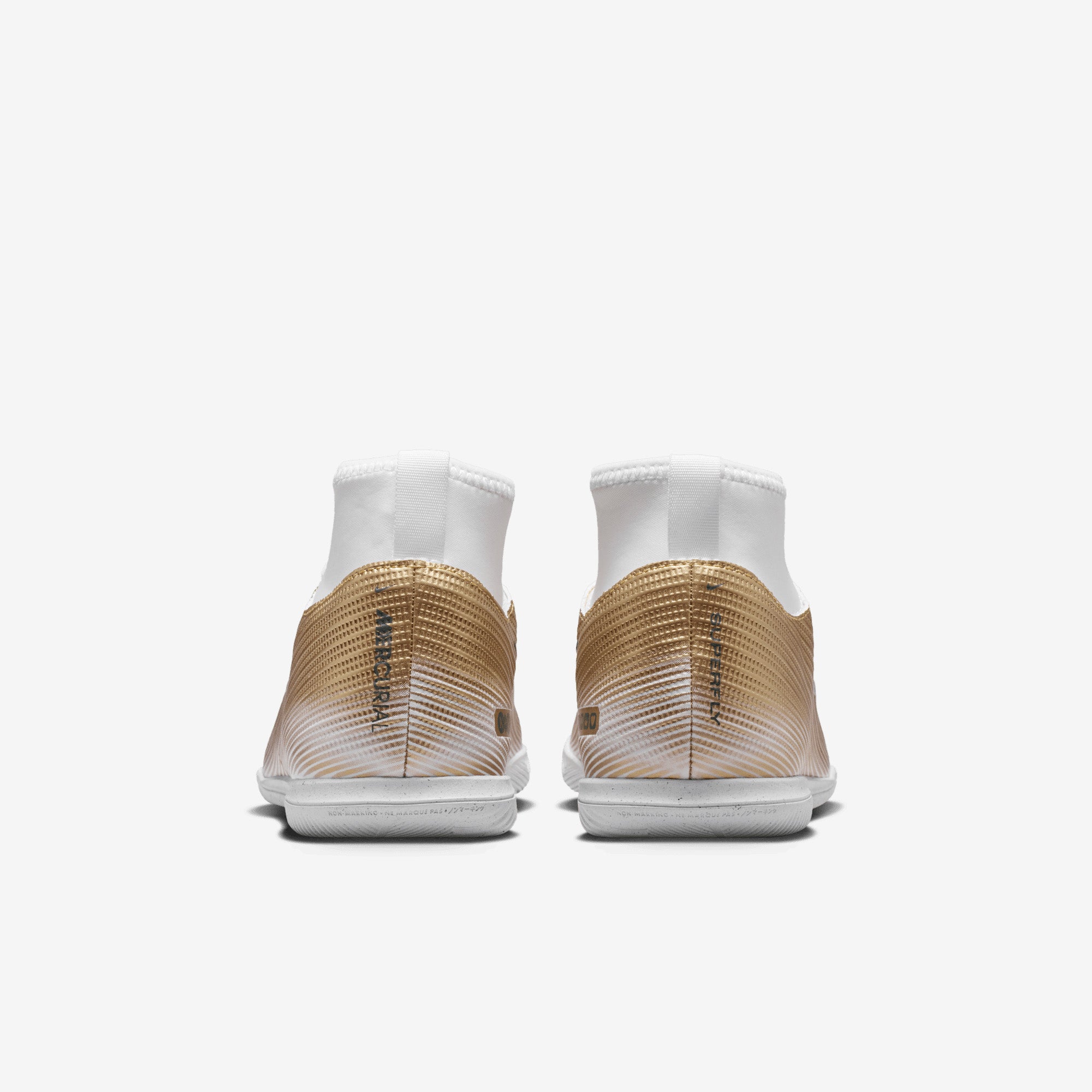Nike Jr. Mercurial Superfly 11 Club Kylian Mbappé Big Kids' Indoor/Court High-Top Soccer Shoes - Metallic Gold/Green Glow