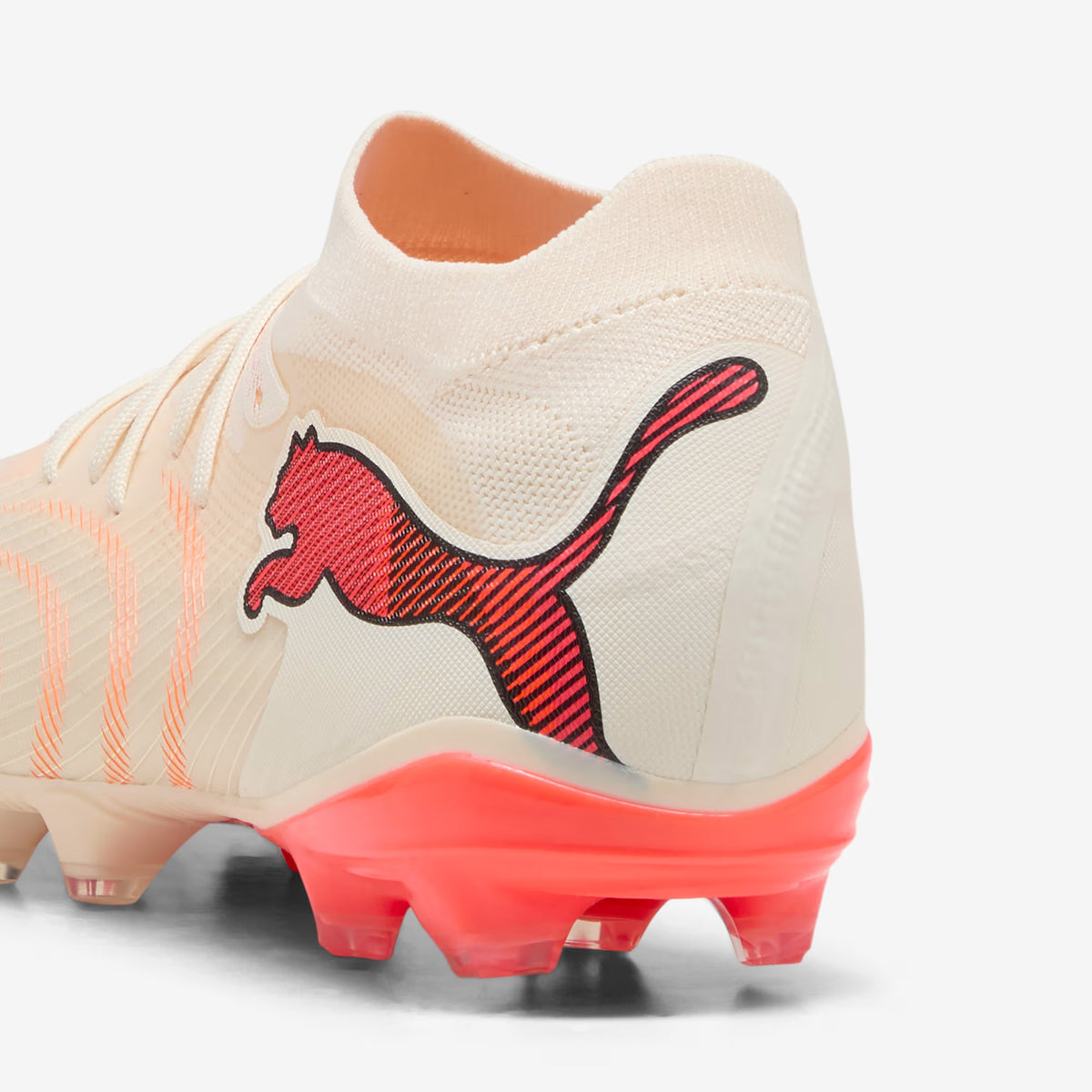 PUMA FUTURE 9 MATCH Firm/Artificial-Ground Low-Top Soccer Cleats - SUGARED ALMOND-PUMA WHITE-ULTRA RED-PUMA B