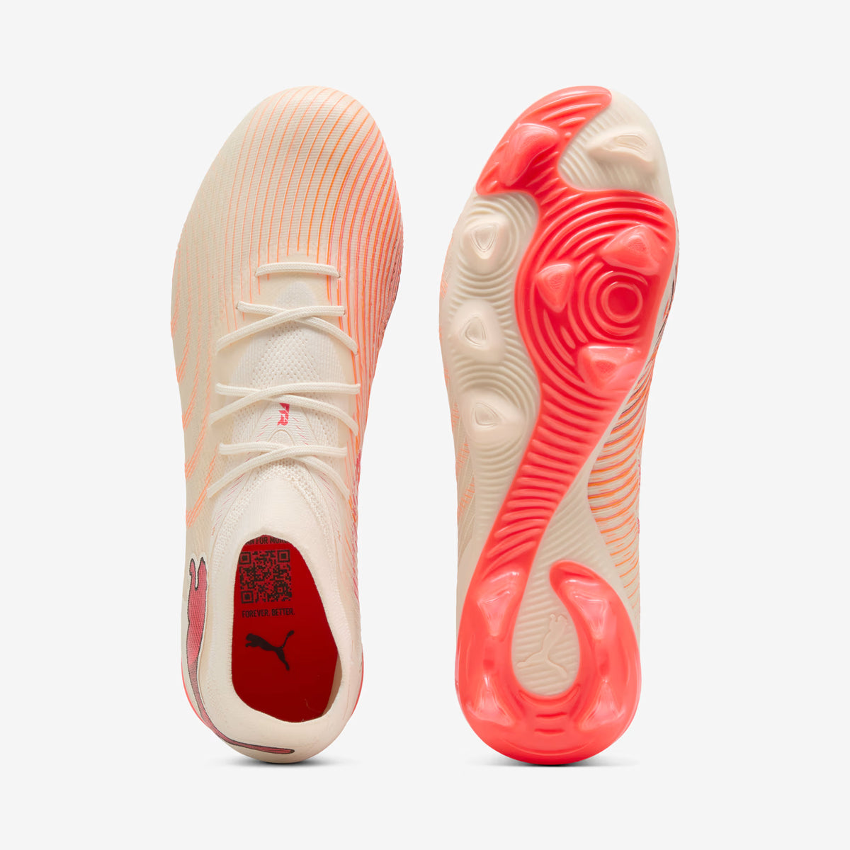 PUMA FUTURE 9 MATCH Firm/Artificial-Ground Low-Top Soccer Cleats - SUGARED ALMOND-PUMA WHITE-ULTRA RED-PUMA B