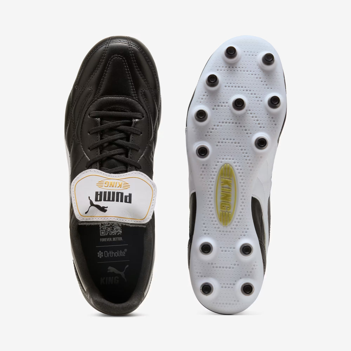 PUMA KING TOP Firm-Ground Low-Top Soccer Cleats - PUMA Black-PUMA White