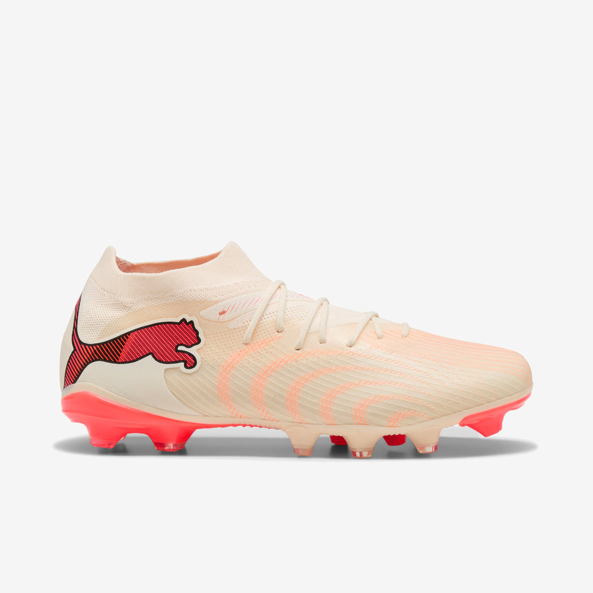 PUMA FUTURE 9 MATCH Firm/Artificial-Ground Low-Top Soccer Cleats - SUGARED ALMOND-PUMA WHITE-ULTRA RED-PUMA B