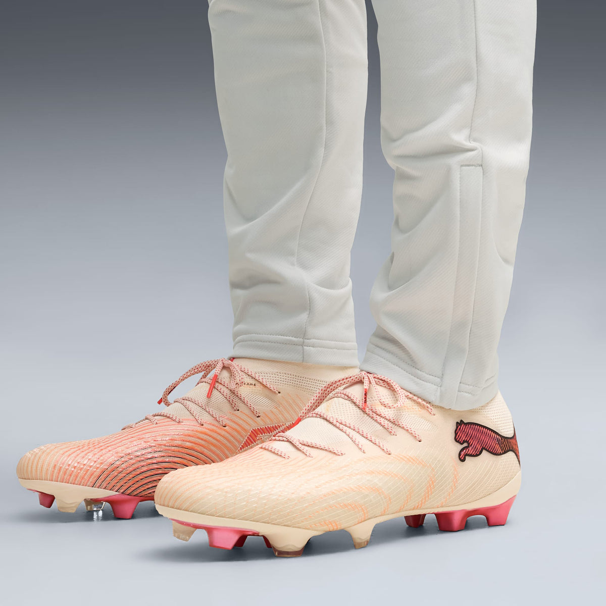 PUMA FUTURE 9 ULTIMATE Firm-Ground Low-Top Soccer Cleats - Sugared Almond-PUMA White-Ultra Red-PUMA Black