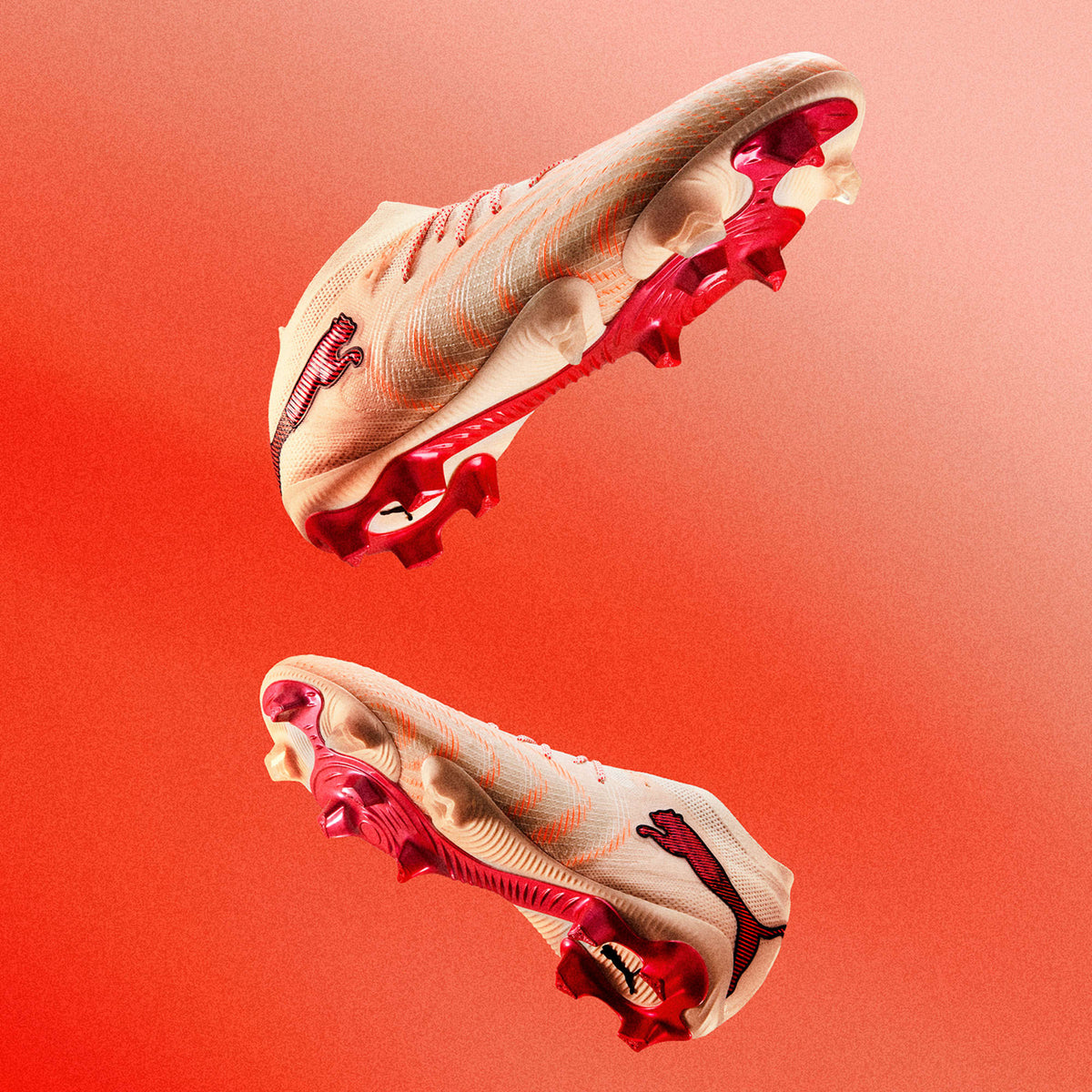 PUMA FUTURE 9 ULTIMATE Firm-Ground Low-Top Soccer Cleats - Sugared Almond-PUMA White-Ultra Red-PUMA Black
