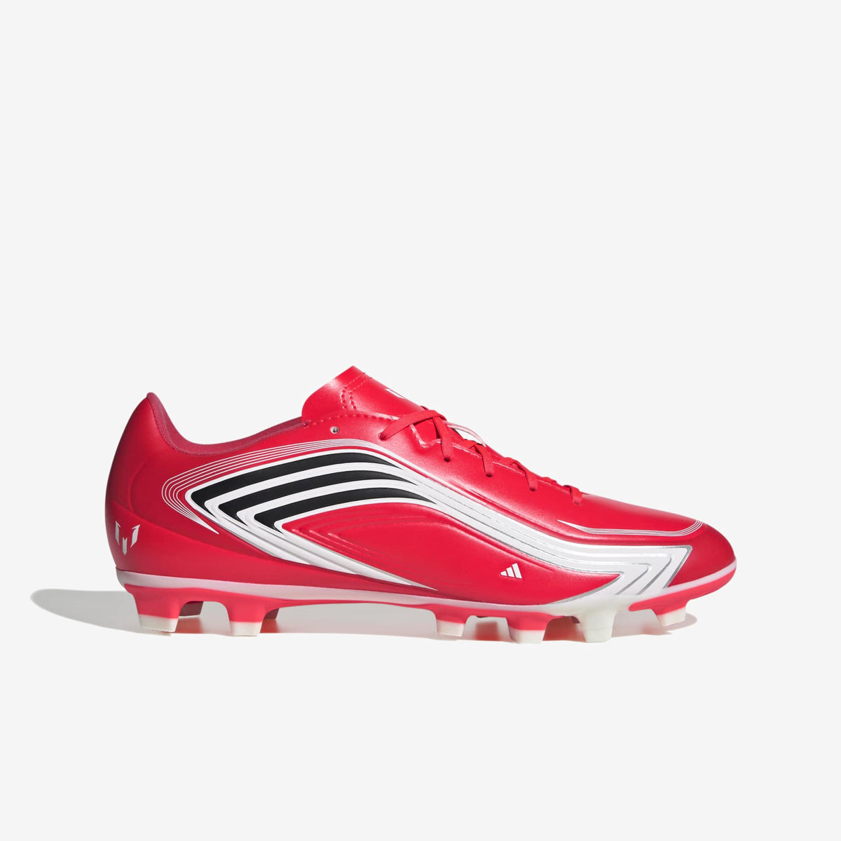 adidas F50 Messi Club Firm/Multi-Ground Low-Top Soccer Cleats - Lucid Red / Core Black / Pure Ruby