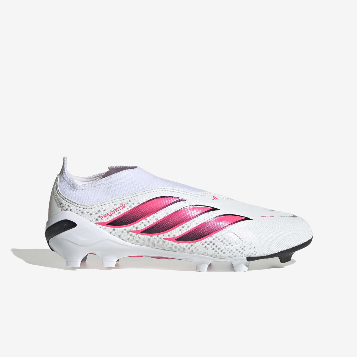 adidas Jr. Predator League Laceless Big Kids' Firm-Ground Low-Top Soccer Cleats - Cloud White / Solar Turbo / Core Black