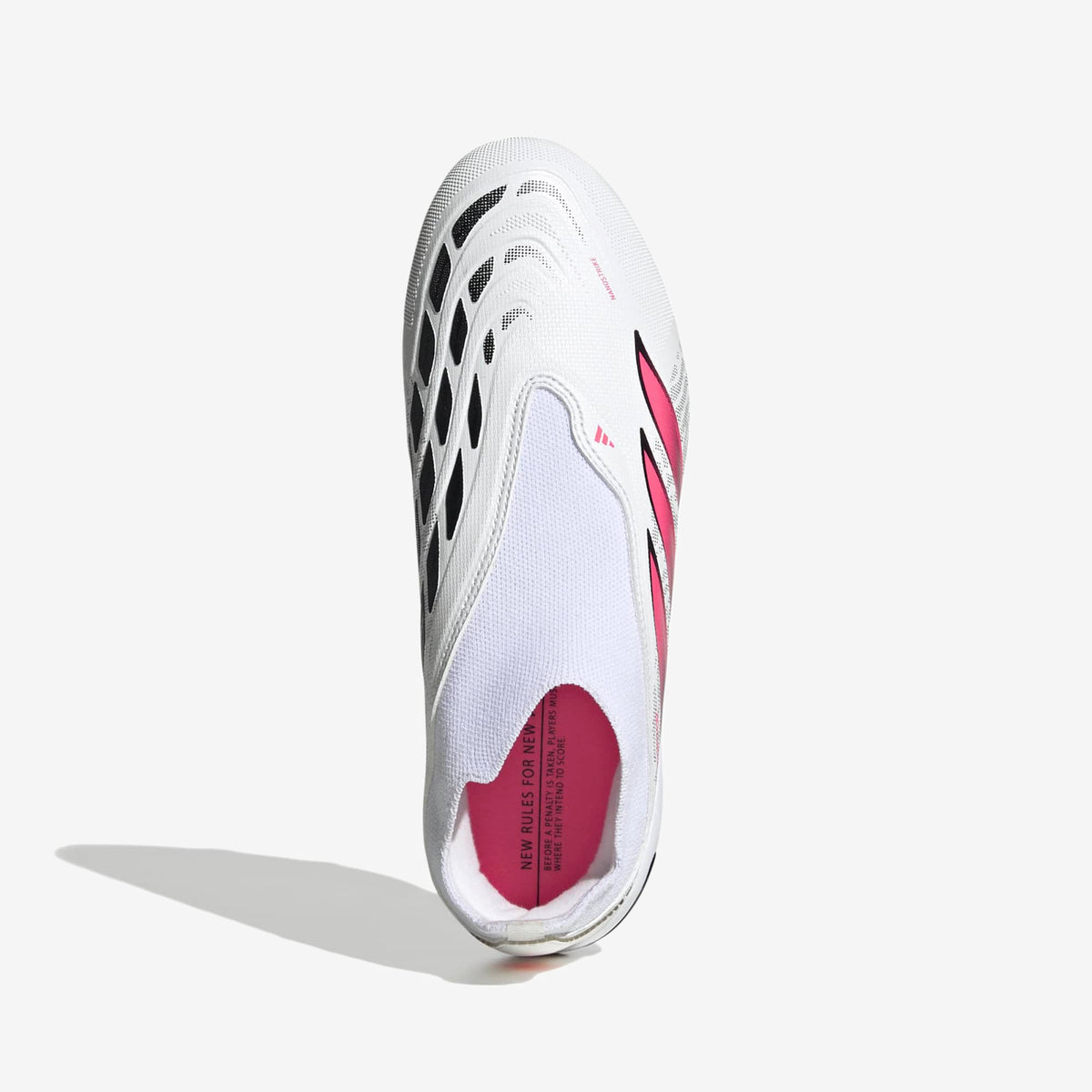 adidas Jr. Predator League Laceless Big Kids' Firm-Ground Low-Top Soccer Cleats - Cloud White / Solar Turbo / Core Black