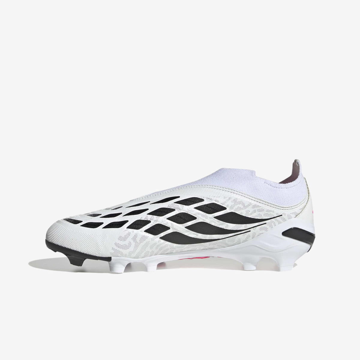 adidas Jr. Predator League Laceless Big Kids' Firm-Ground Low-Top Soccer Cleats - Cloud White / Solar Turbo / Core Black