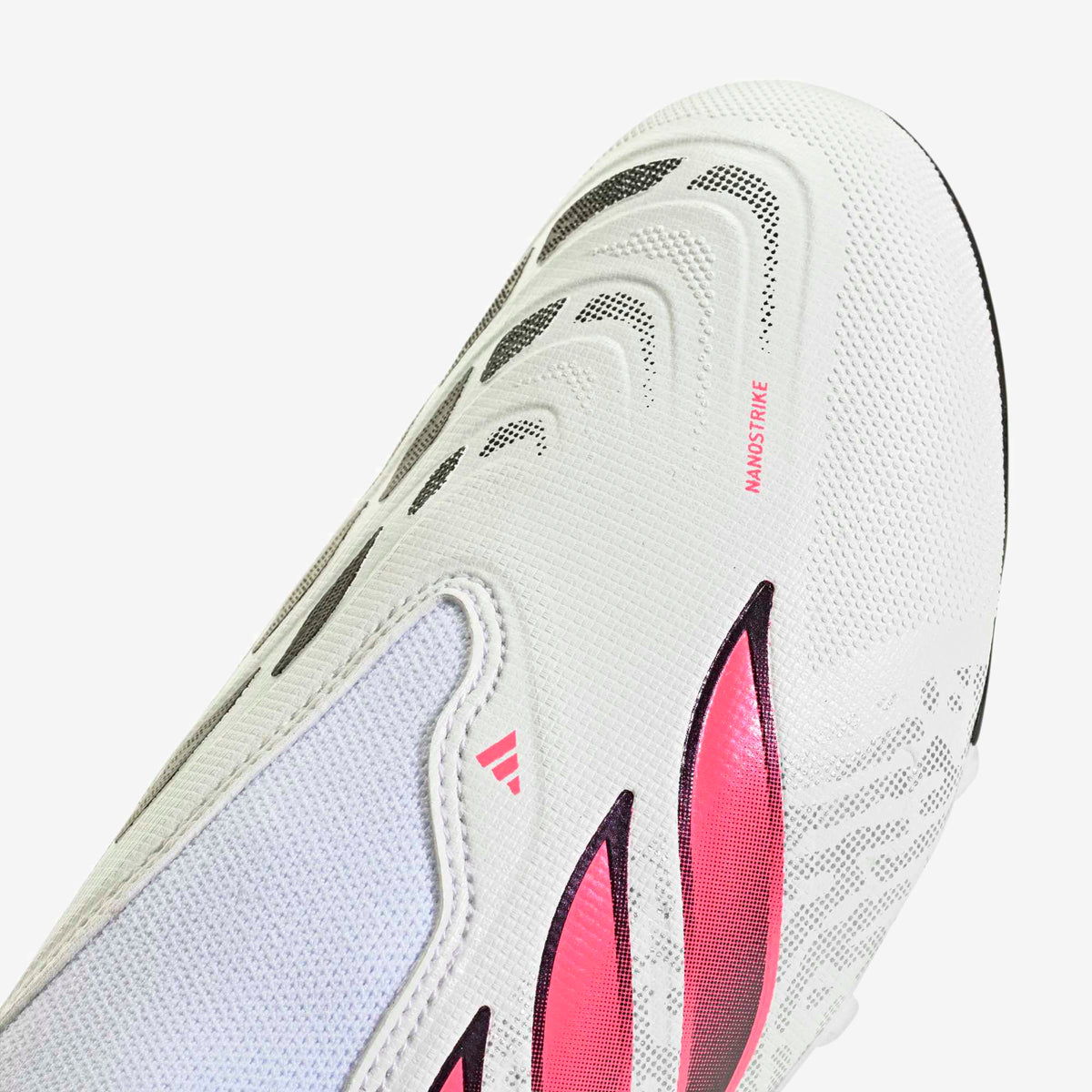 adidas Jr. Predator League Laceless Big Kids' Firm-Ground Low-Top Soccer Cleats - Cloud White / Solar Turbo / Core Black