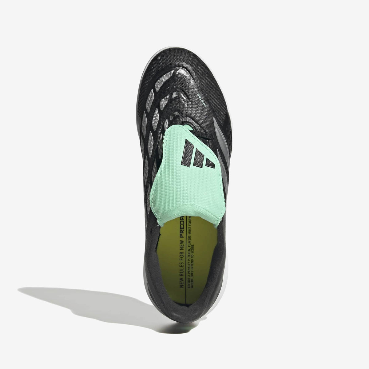 adidas Jr. Predator League Fold-Over Tongue Big Kids' Turf Low-Top Soccer Shoes - Core Black / Silver Met. / Pulse Mint
