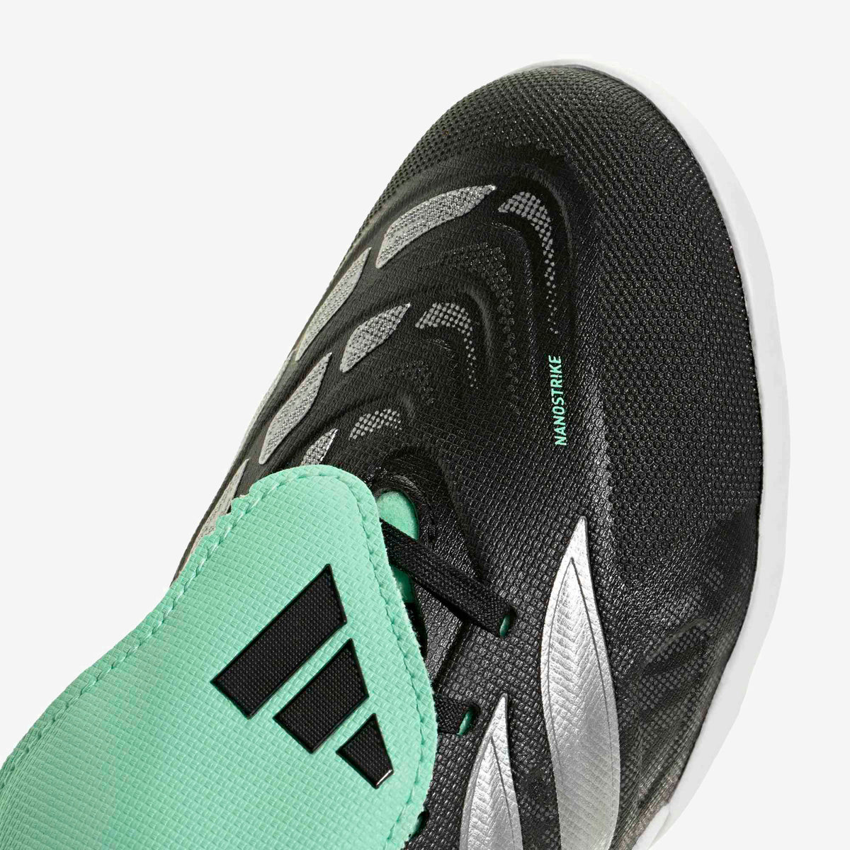 adidas Jr. Predator League Fold-Over Tongue Big Kids' Turf Low-Top Soccer Shoes - Core Black / Silver Met. / Pulse Mint