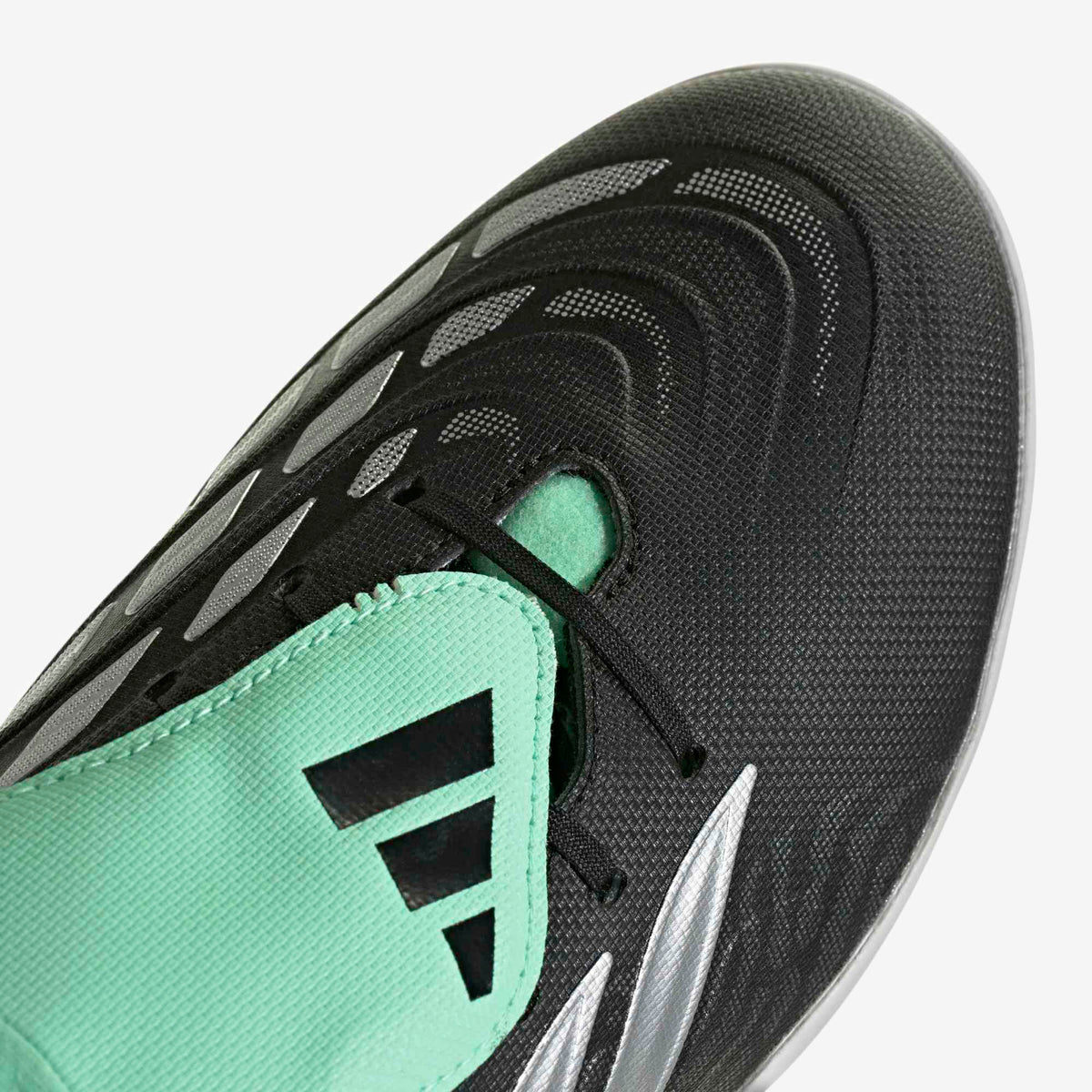 adidas Predator Club Fold-Over Tongue Firm-Ground Low-Top Soccer Cleats - Core Black / Silver Met. / Pulse Mint