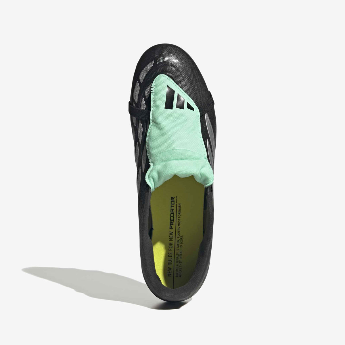 adidas Predator Club Fold-Over Tongue Firm/Multi-Ground Low-Top Soccer Cleats - Core Black / Silver Met. / Pulse Mint