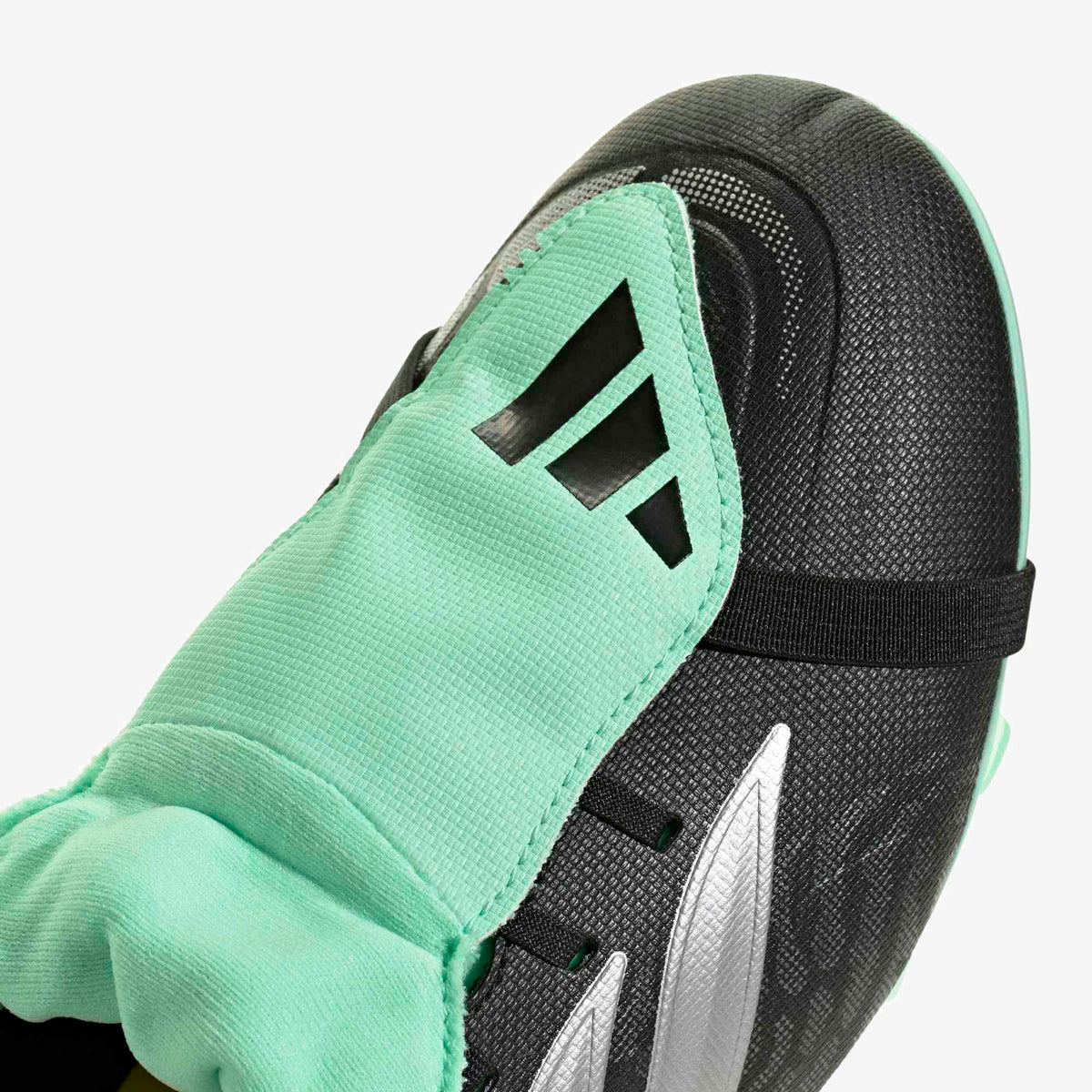 adidas Predator Club Fold-Over Tongue Firm/Multi-Ground Low-Top Soccer Cleats - Core Black / Silver Met. / Pulse Mint