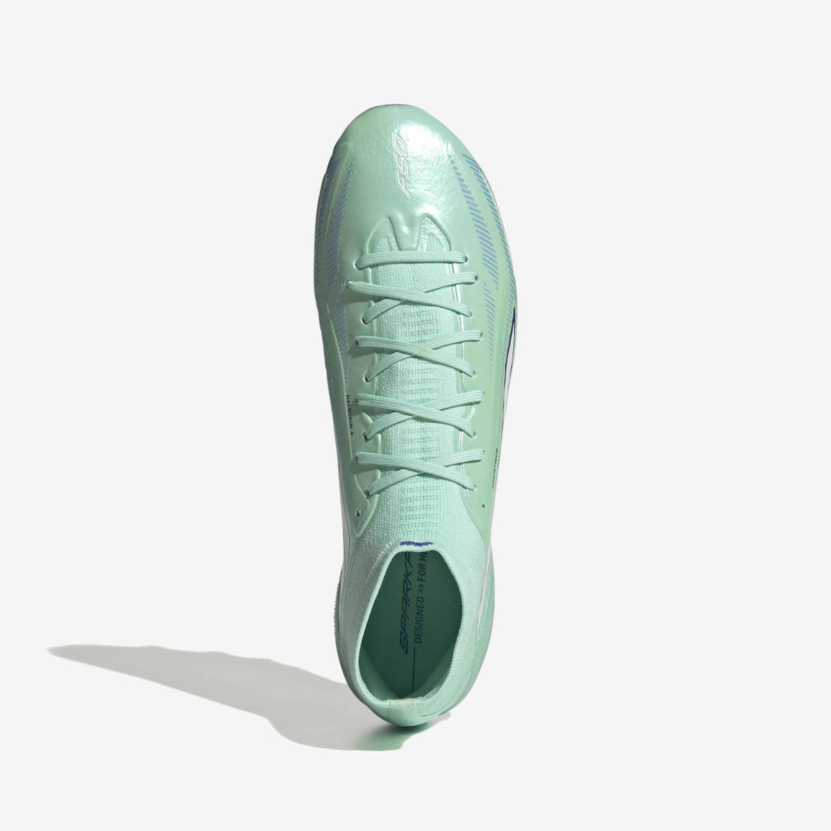 adidas F50 Sparkfusion Elite Firm Ground/Artificial Grass High-Top Soccer Cleats - Clear Mint / Ftwr White / Solar Purple