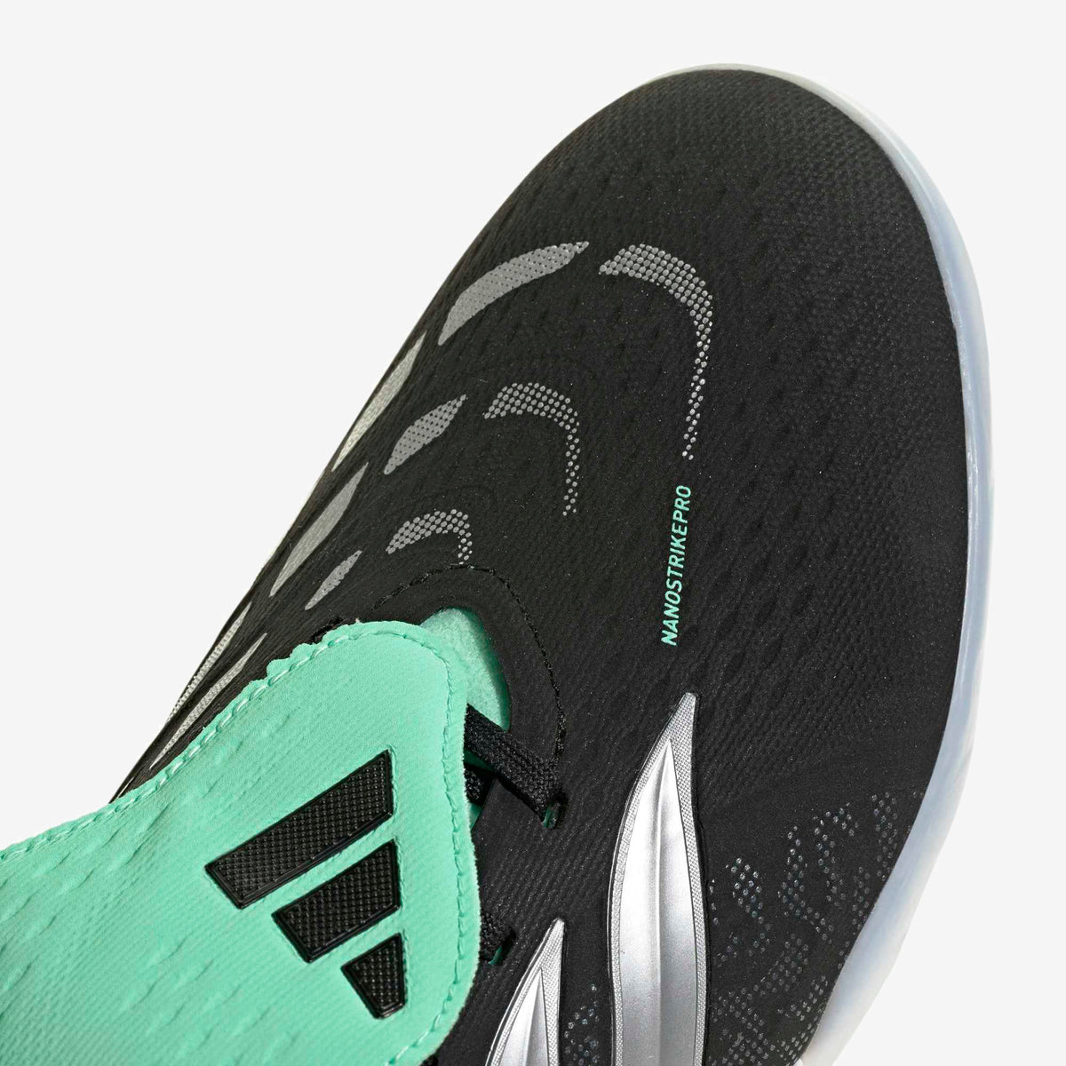 adidas Predator Pro Fold-Over Tongue Turf Low-Top Soccer Shoes - Core Black / Silver Met. / Pulse Mint