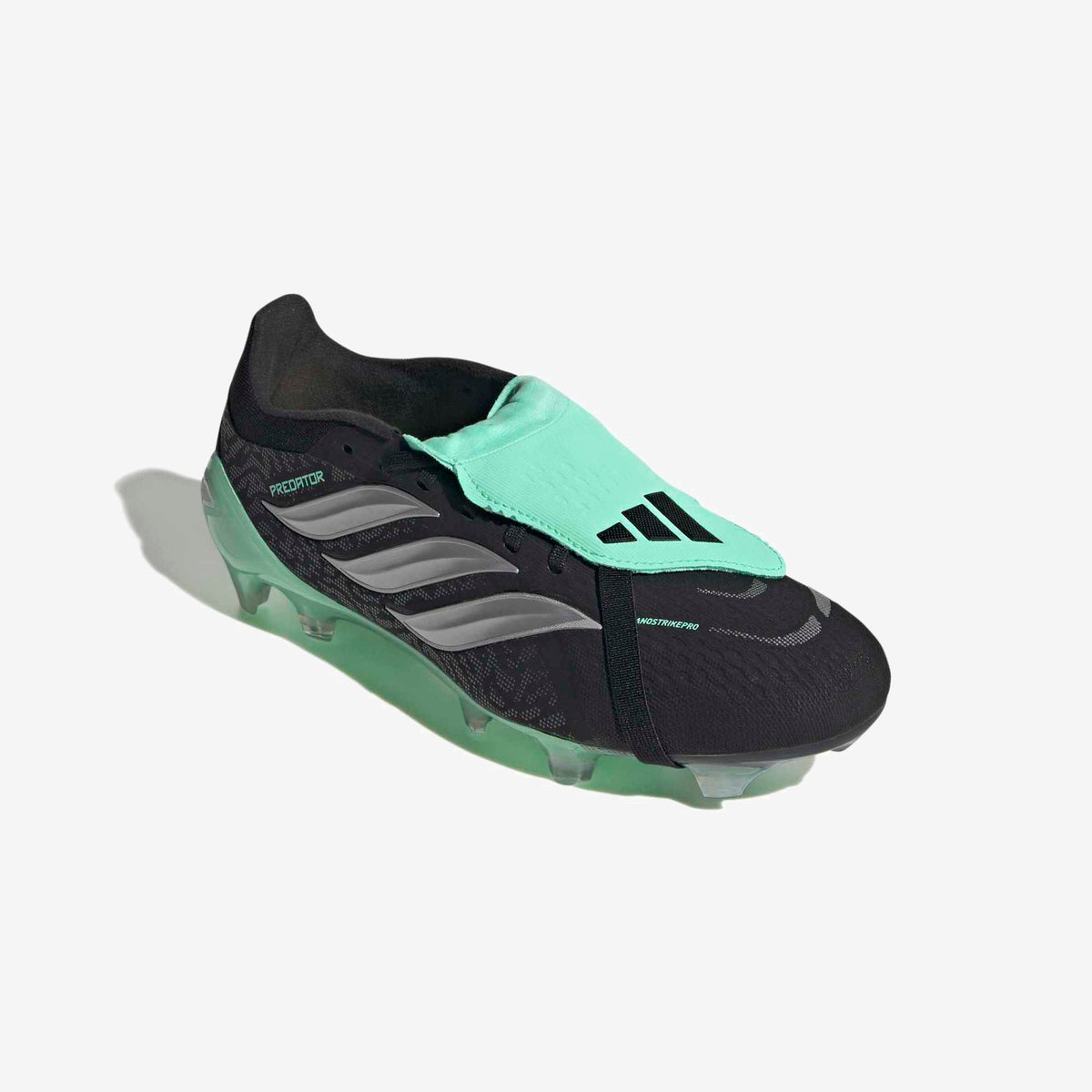adidas Predator Pro Fold-Over Tongue Firm-Ground Low-Top Soccer Cleats - Core Black / Silver Met. / Pulse Mint