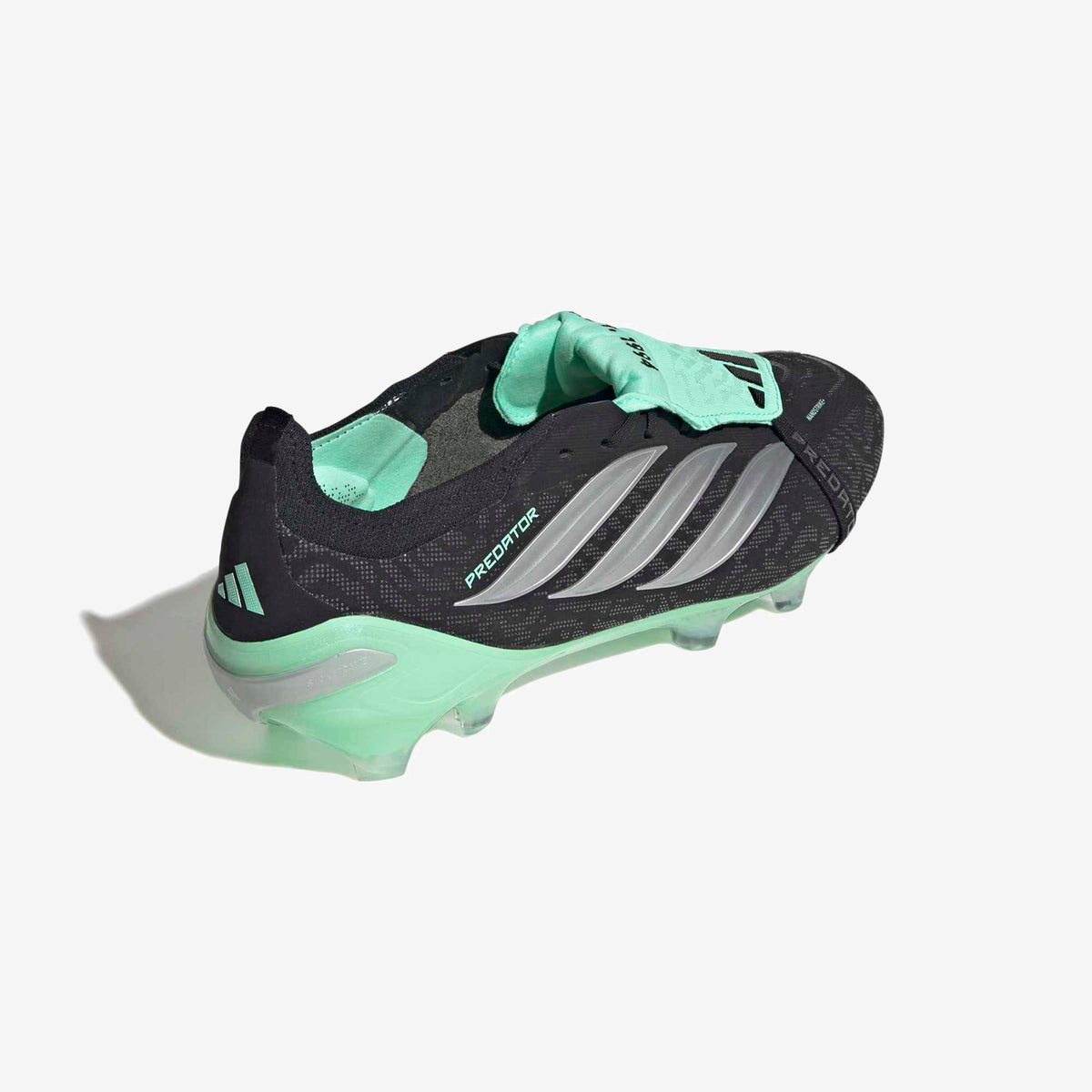 adidas Predator Elite Fold-Over Tongue Firm-Ground Low-Top Soccer Cleats - Core Black / Silver Met. / Pulse Mint