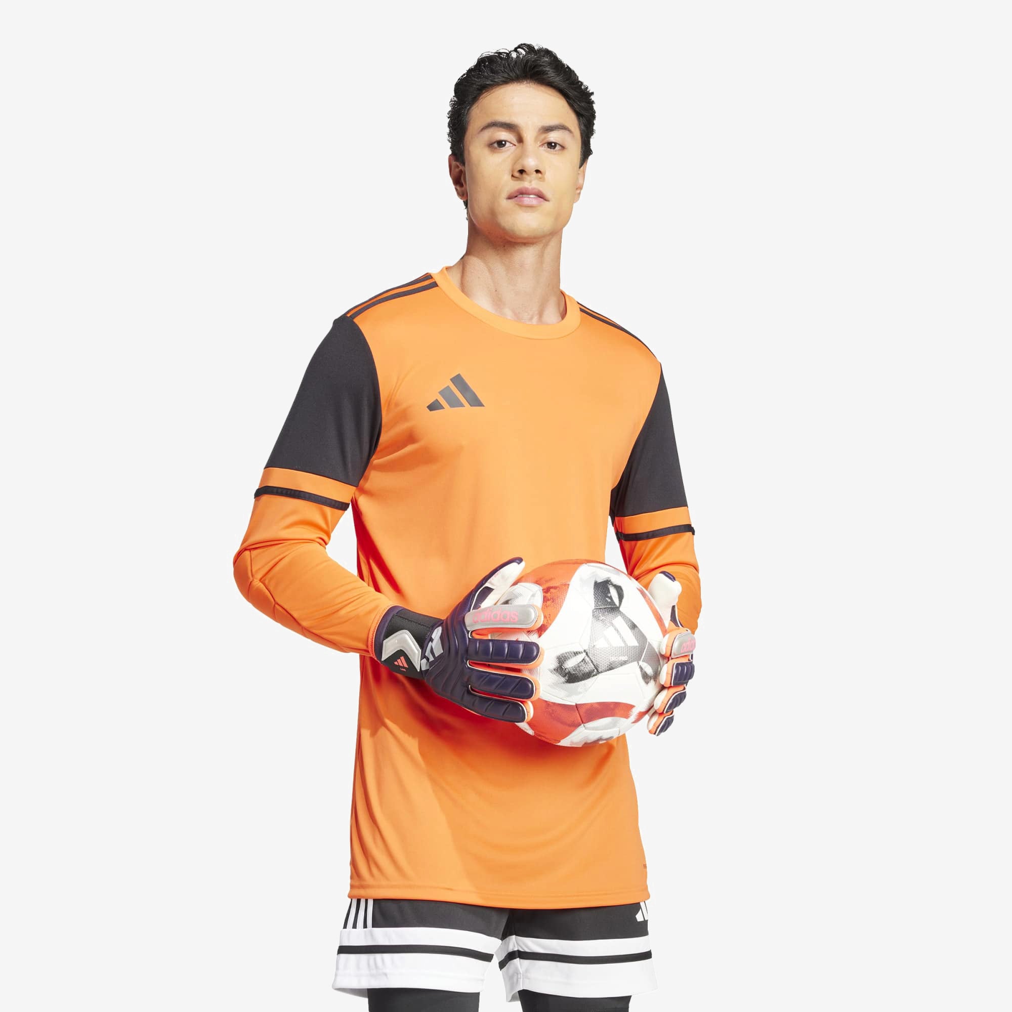 adidas Squadra 25 Men's Long-Sleeve Soccer Goalkeeper Jersey - Semi Impact Orange / Black
