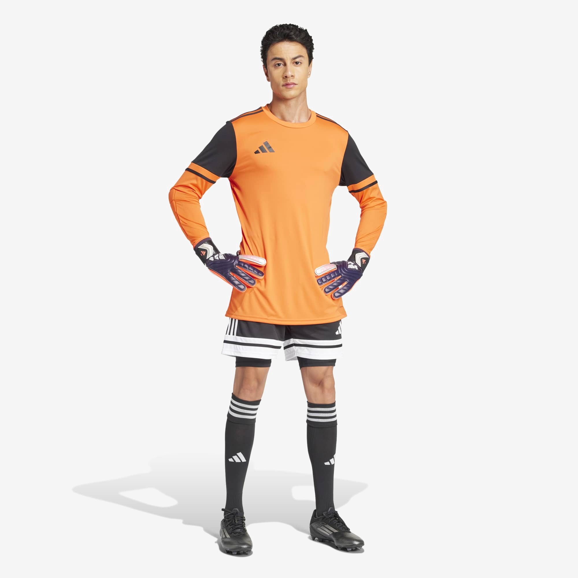 adidas Squadra 25 Men's Long-Sleeve Soccer Goalkeeper Jersey - Semi Impact Orange / Black