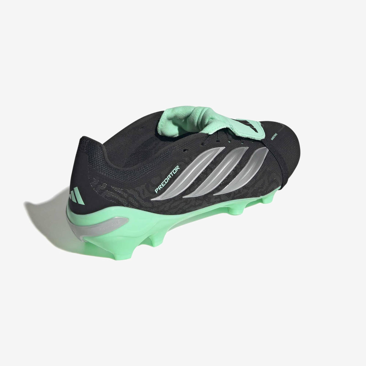 adidas Predator League Fold-Over Tongue Firm-Ground Low-Top Soccer Cleats - Core Black / Silver Met. / Pulse Mint