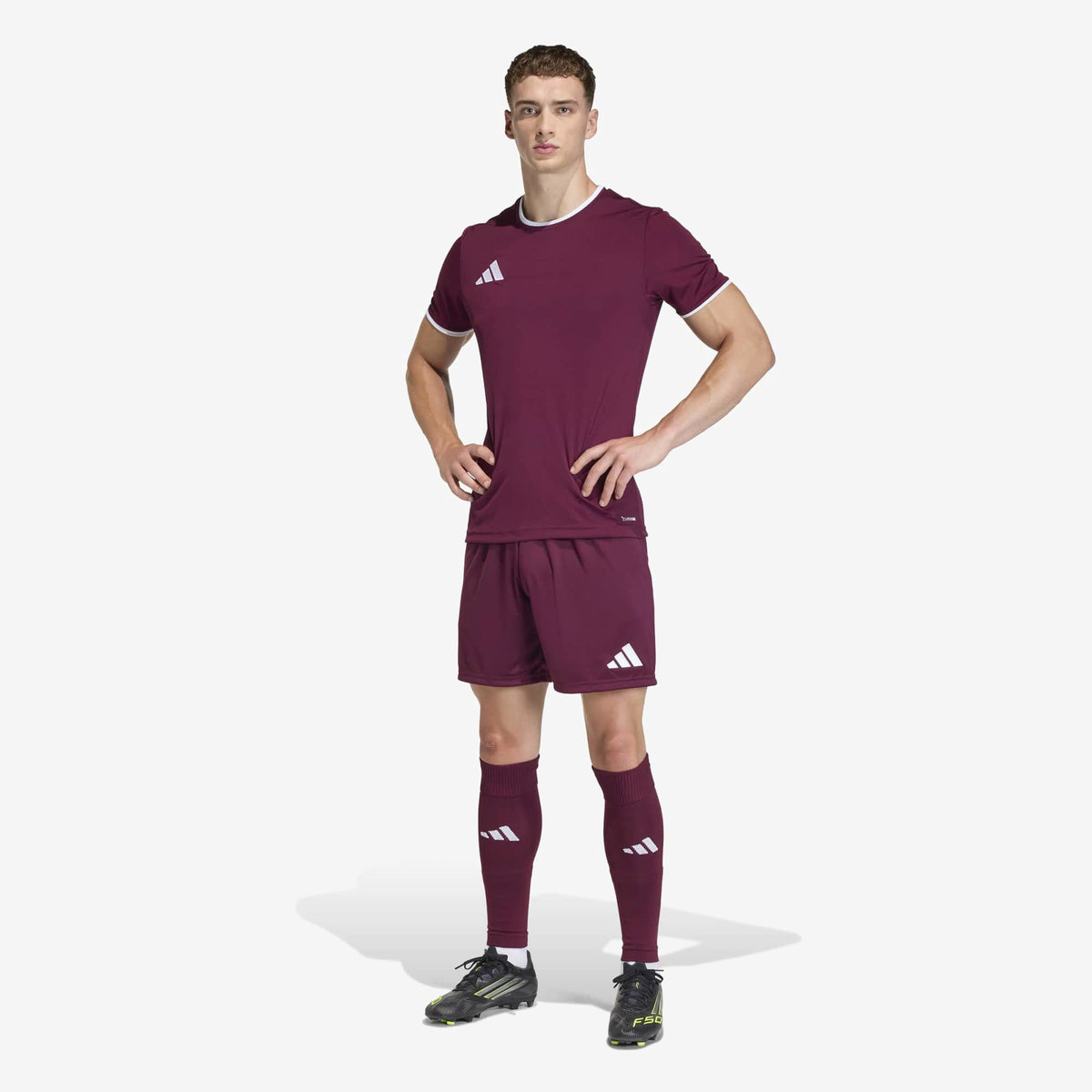 adidas Entrada 26 Men's Soccer Shorts - Team Maroon 2 / White