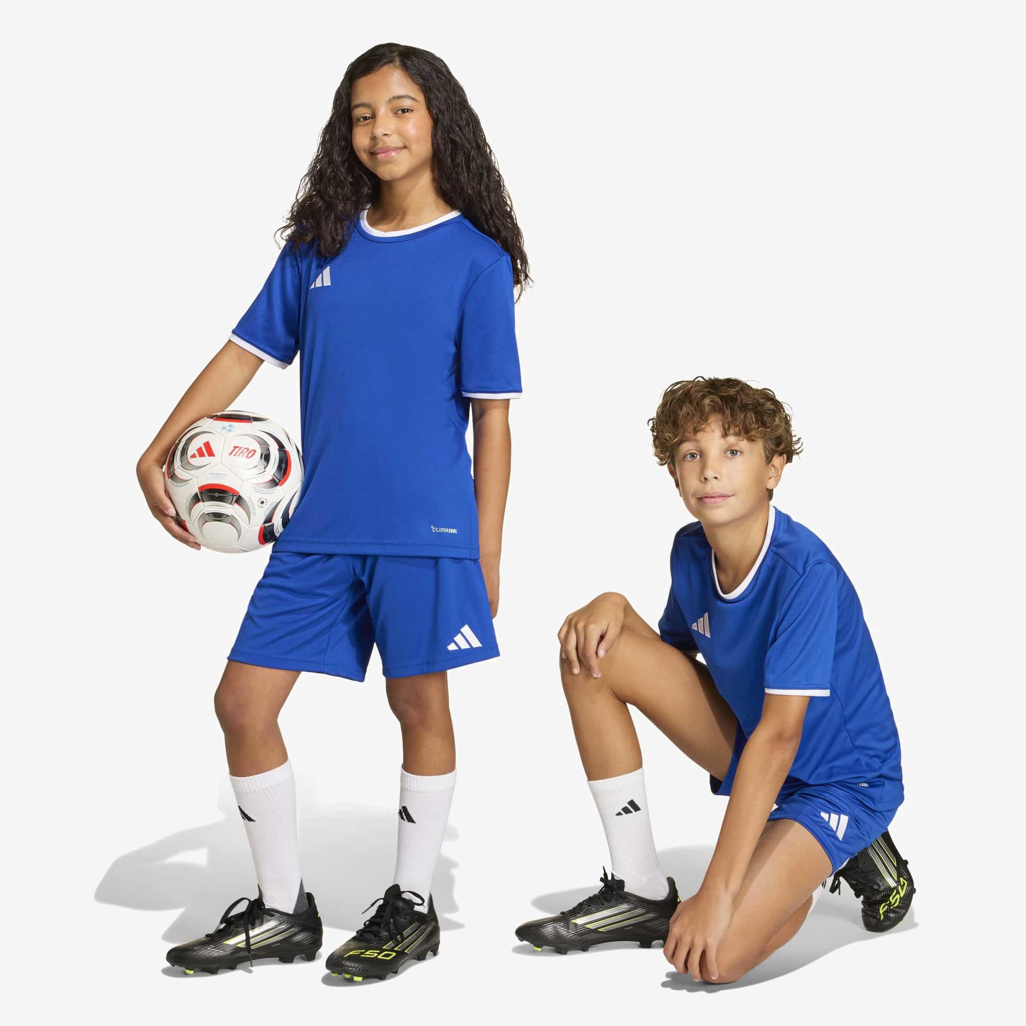 adidas Entrada 26 Big Kids' Soccer Shorts - Team Royal Blue / White