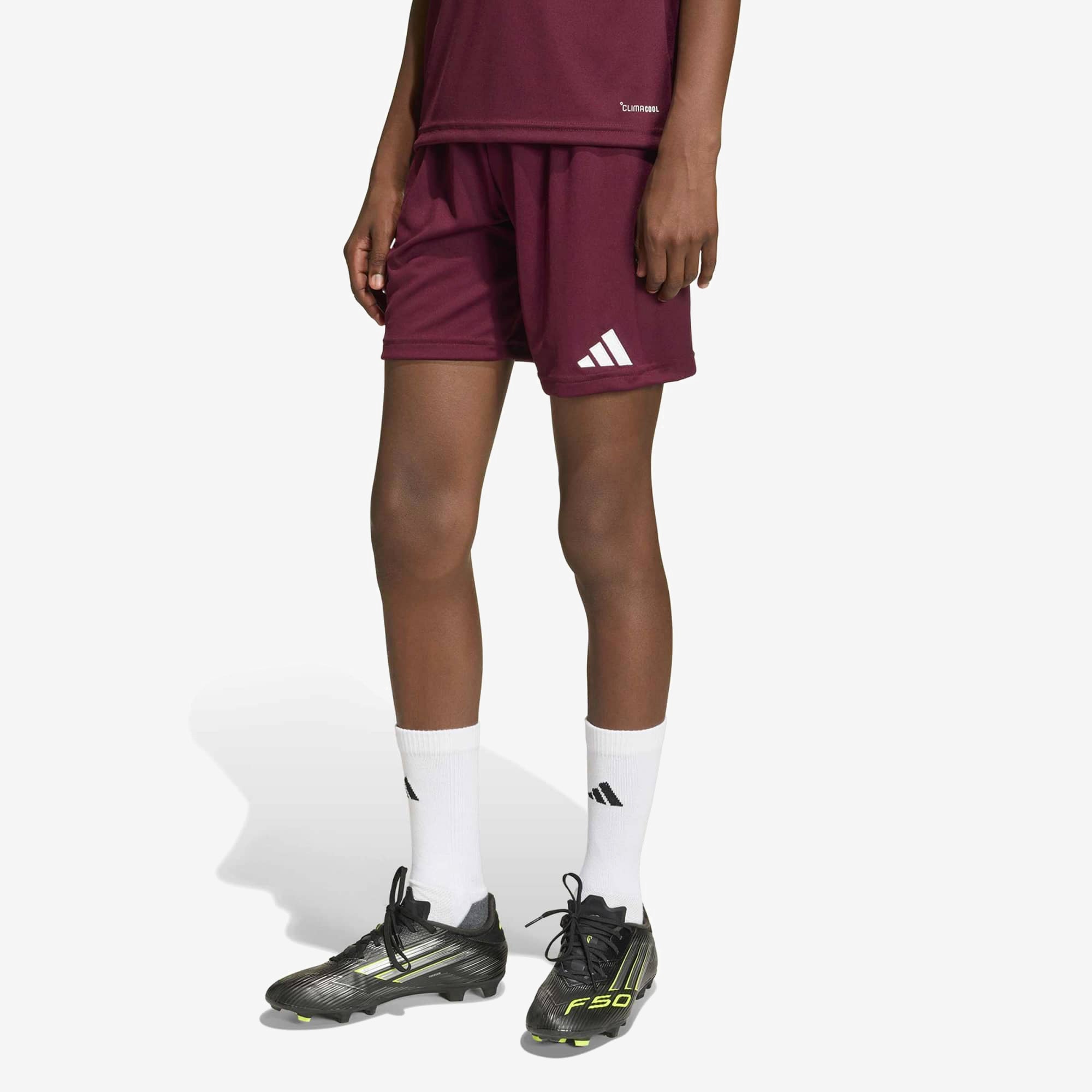 adidas Entrada 26 Shorts Big Kids' Soccer Shorts - Team Maroon 2 / White