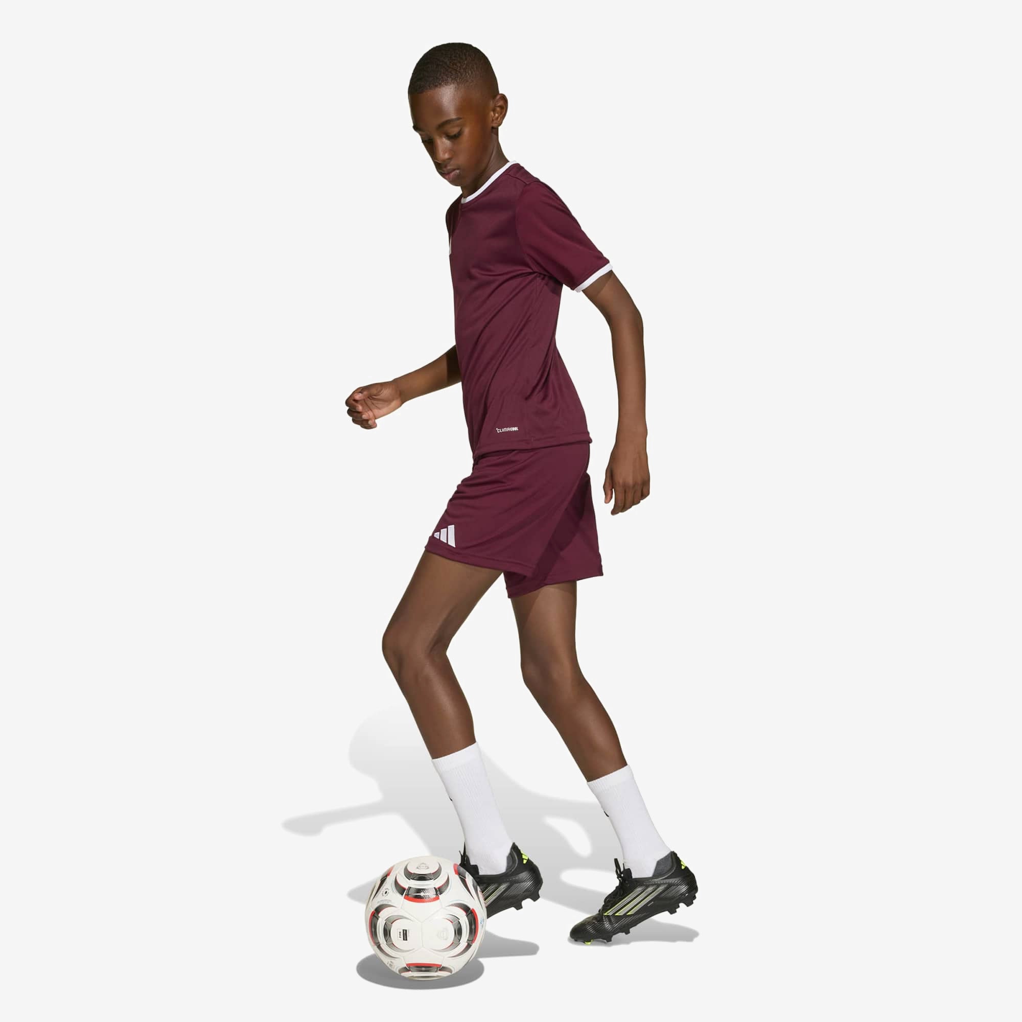 adidas Entrada 26 Shorts Big Kids' Soccer Shorts - Team Maroon 2 / White