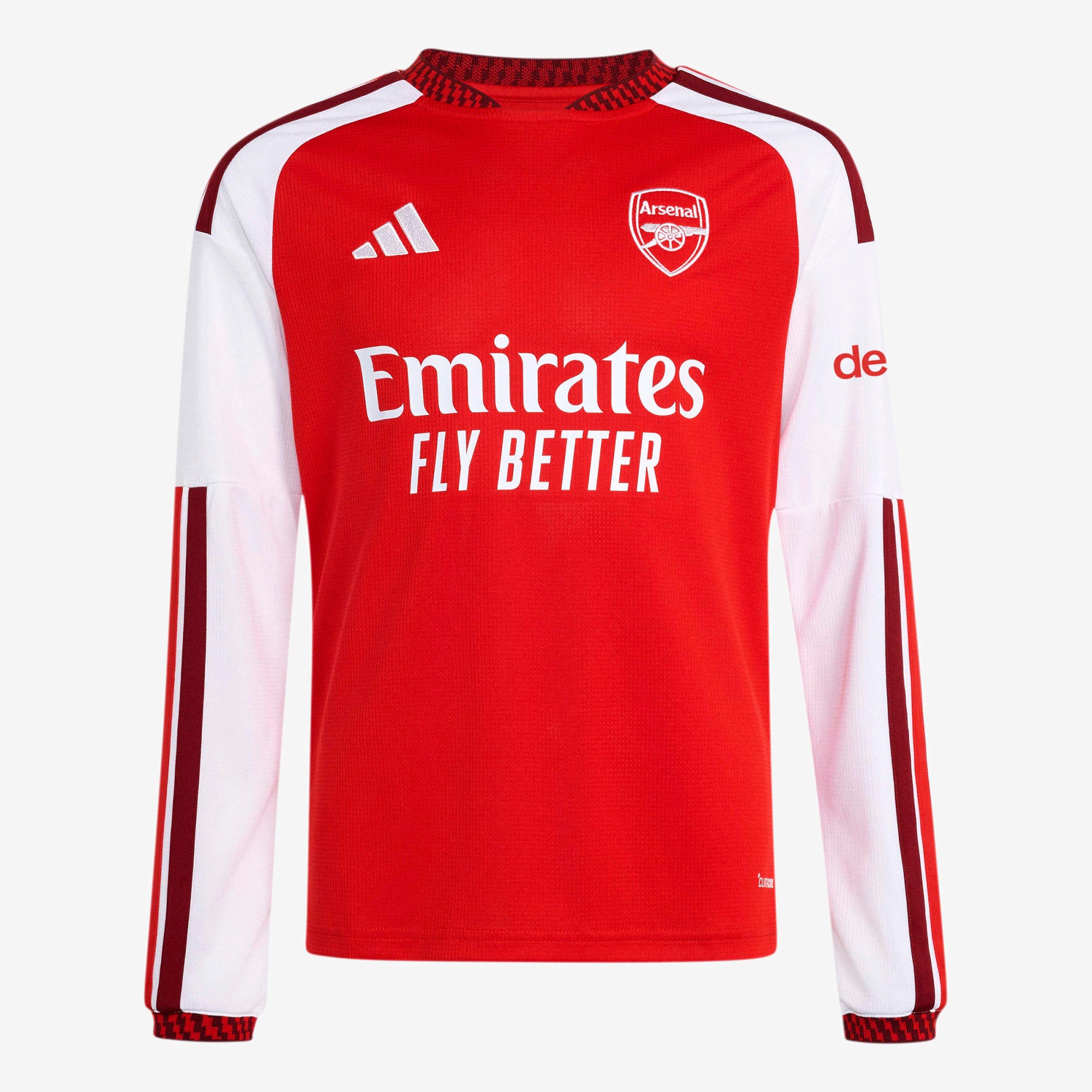 adidas Arsenal FC 2026/27 Stadium Home Big Kids' Soccer Long-Sleeve Jersey - Better Scarlet