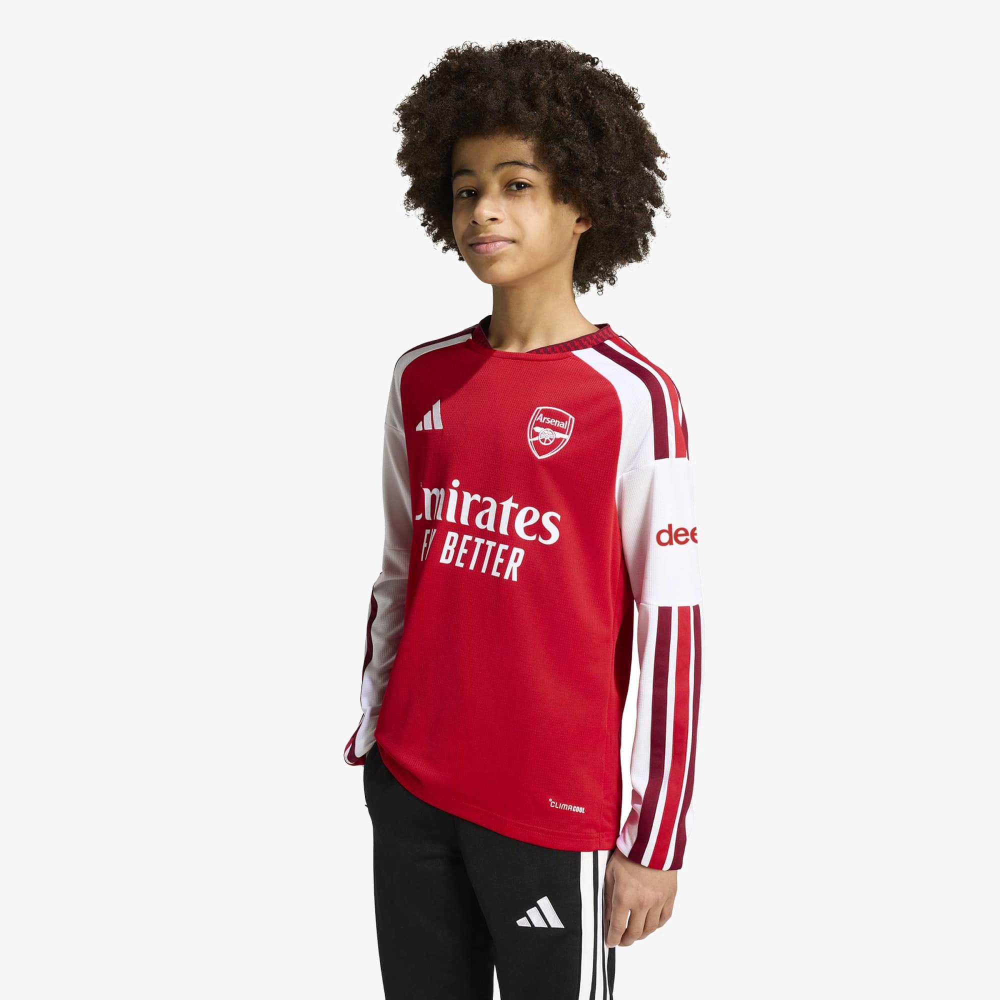 adidas Arsenal FC 2026/27 Stadium Home Big Kids' Soccer Long-Sleeve Jersey - Better Scarlet