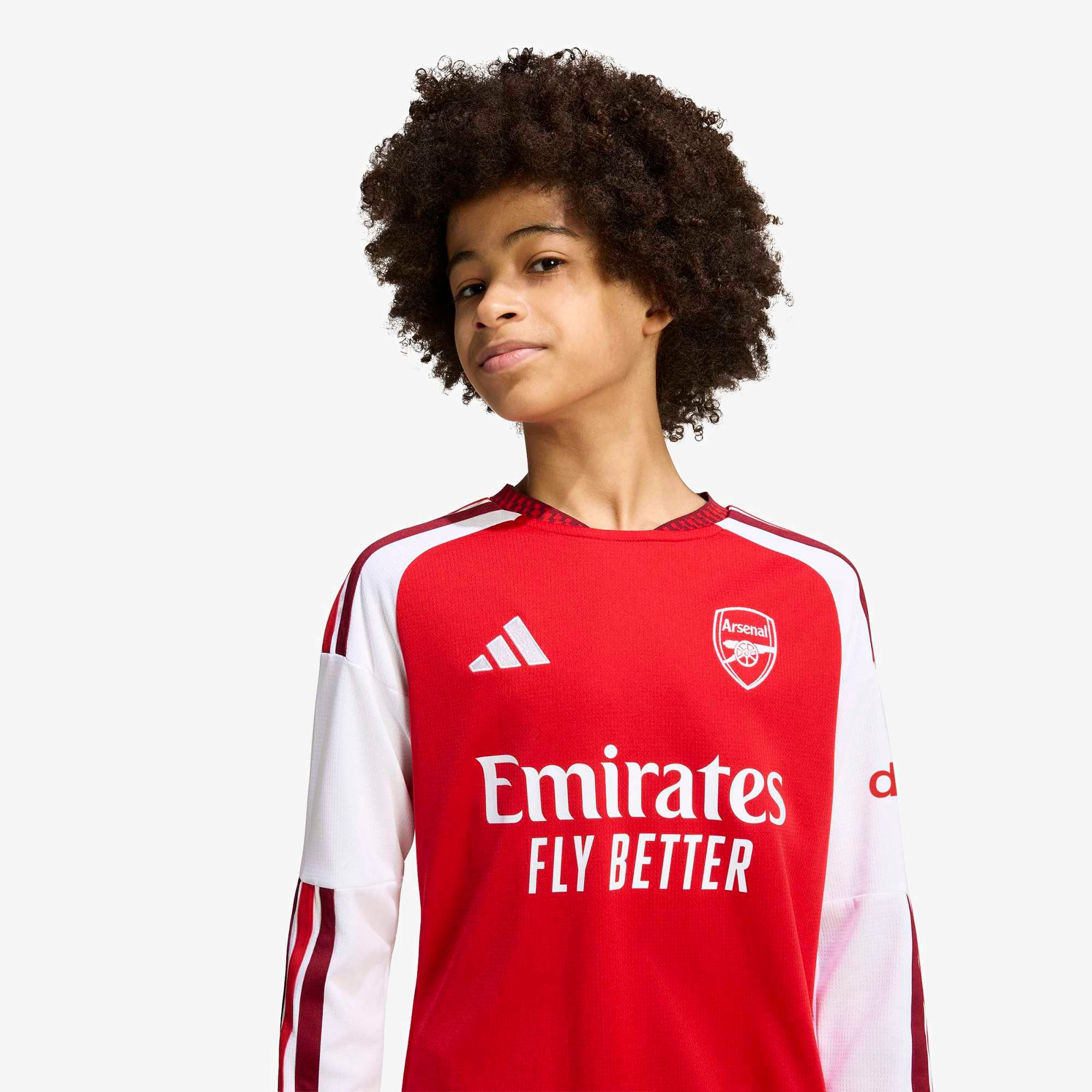 adidas Arsenal FC 2026/27 Stadium Home Big Kids' Soccer Long-Sleeve Jersey - Better Scarlet