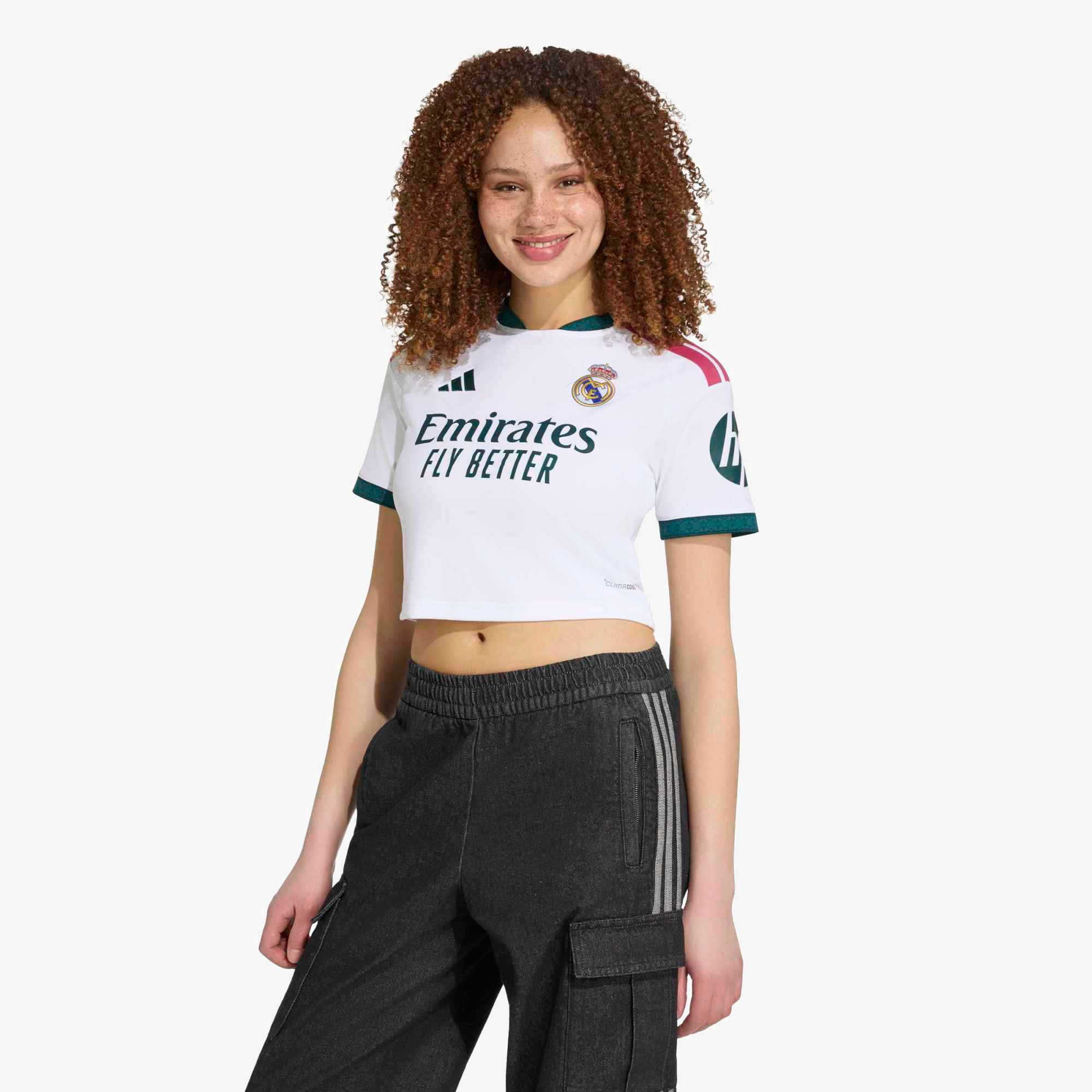 adidas Real Madrid 2026/27 Stadium Home Cropped Women's Soccer Jersey - White