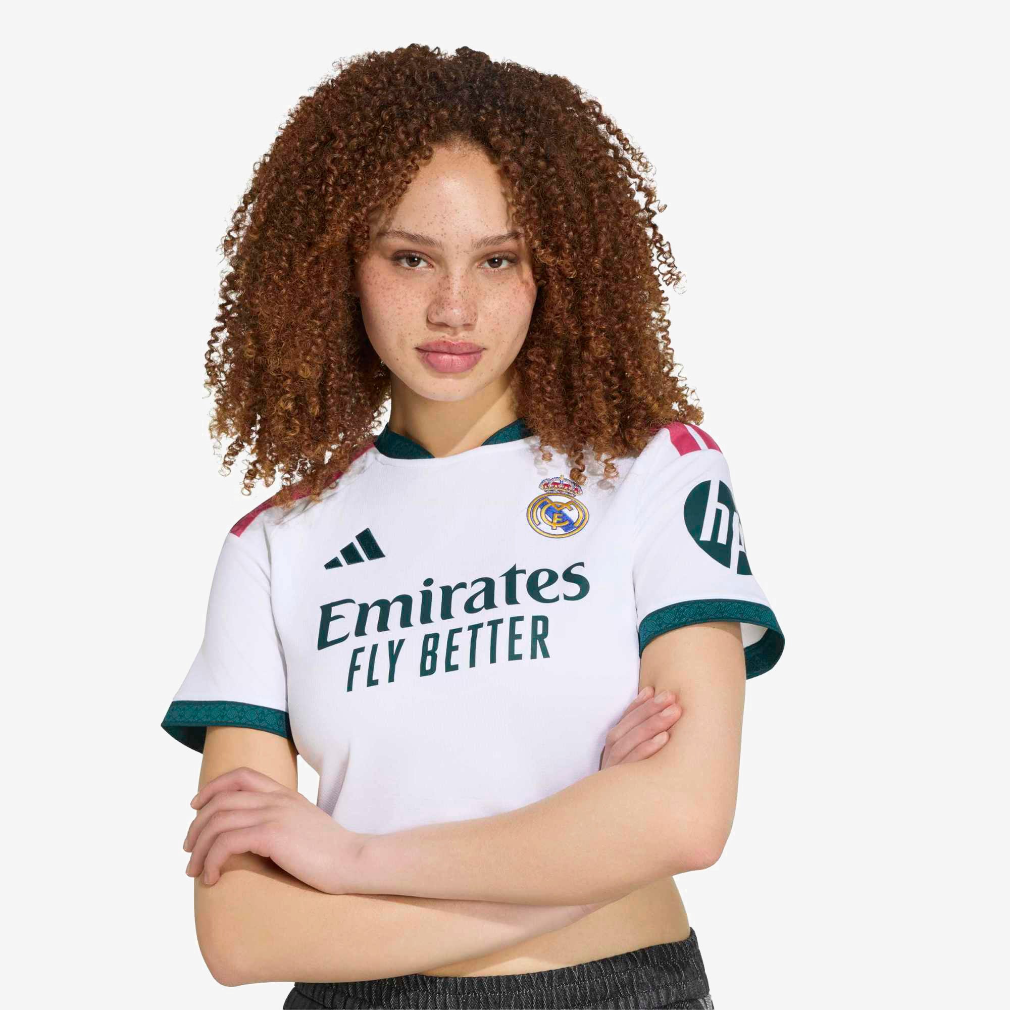 adidas Real Madrid 2026/27 Stadium Home Cropped Women's Soccer Jersey - White